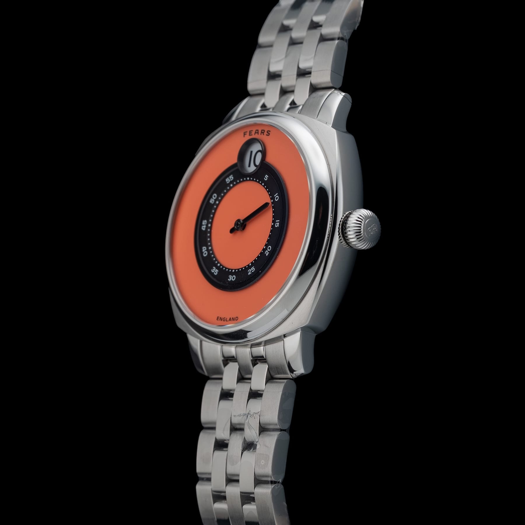 Fears BS240.500A.114.002 Brunswick 40.5 Jump Hour Coral on Stainless Steel Bracelet