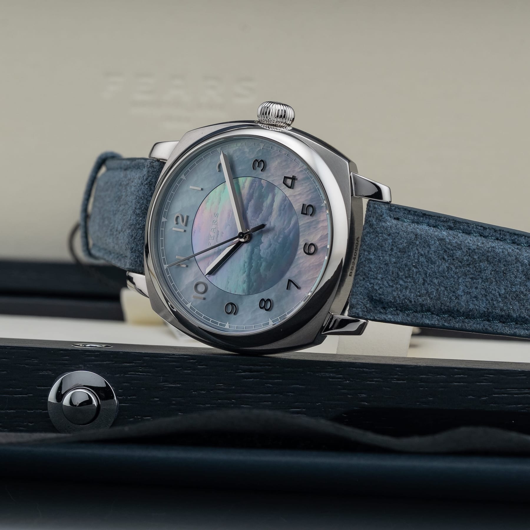 Fears BS24000A.008.093 Brunswick 40 'Aurora' Mother of Pearl on Alcantara Strap