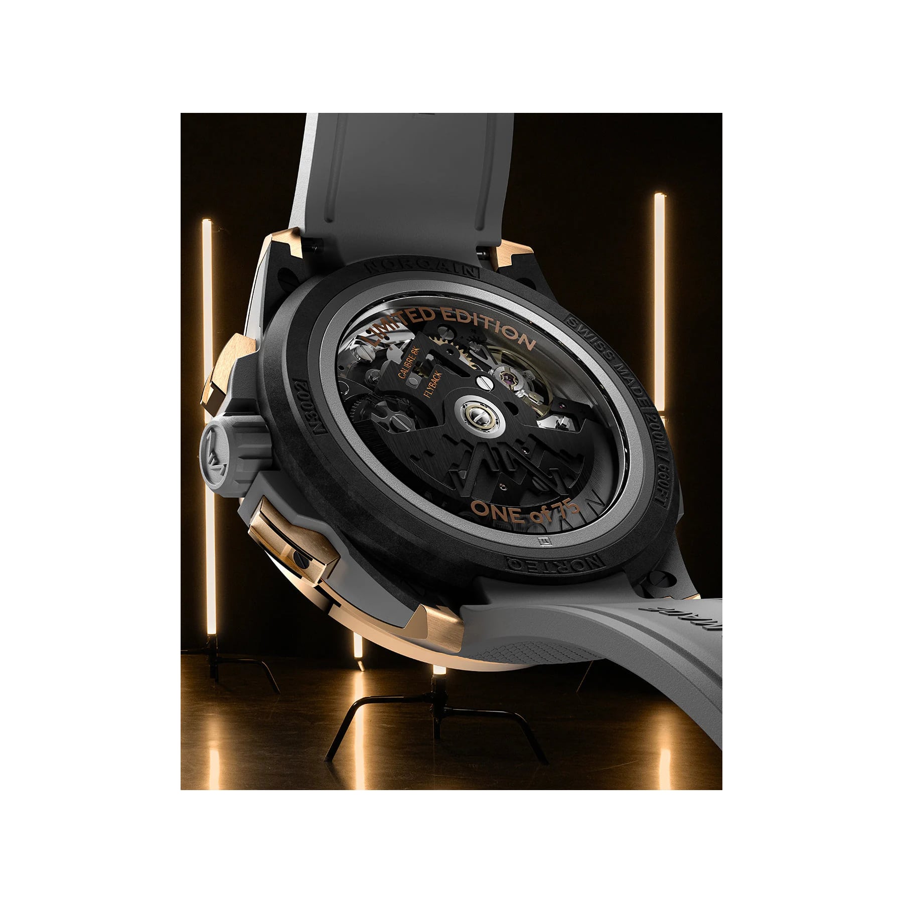 NORQAIN Wild One Skeleton Chrono Red Gold Limited Edition 42mm N3002.40G01.B01.R02