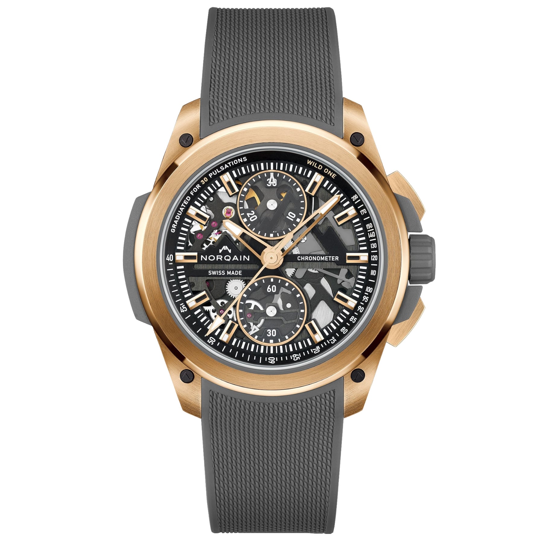 NORQAIN Wild One Skeleton Chrono Red Gold Limited Edition 42mm N3002.40G01.B01.R02