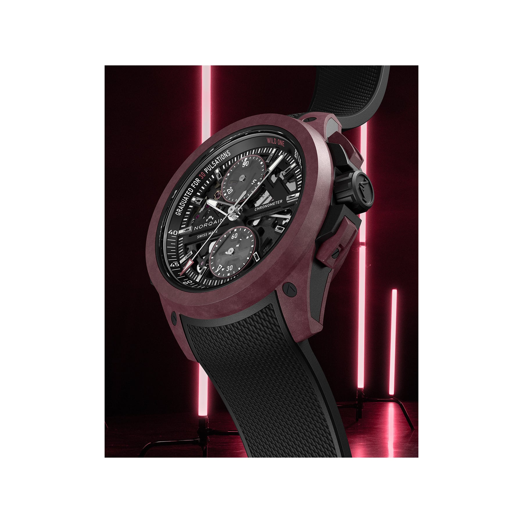 NORQAIN Wild One Skeleton Chrono Limited Edition 42Mm N3002.40Q02.B01.R02