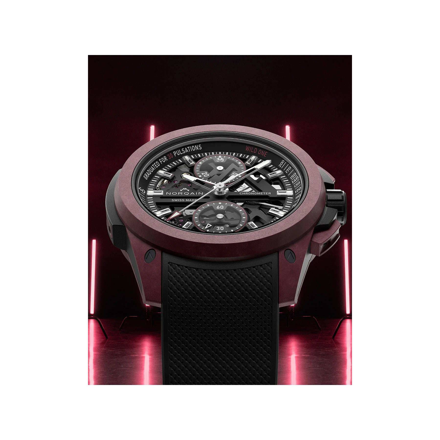 NORQAIN Wild One Skeleton Chrono Limited Edition 42Mm N3002.40Q02.B01.R01