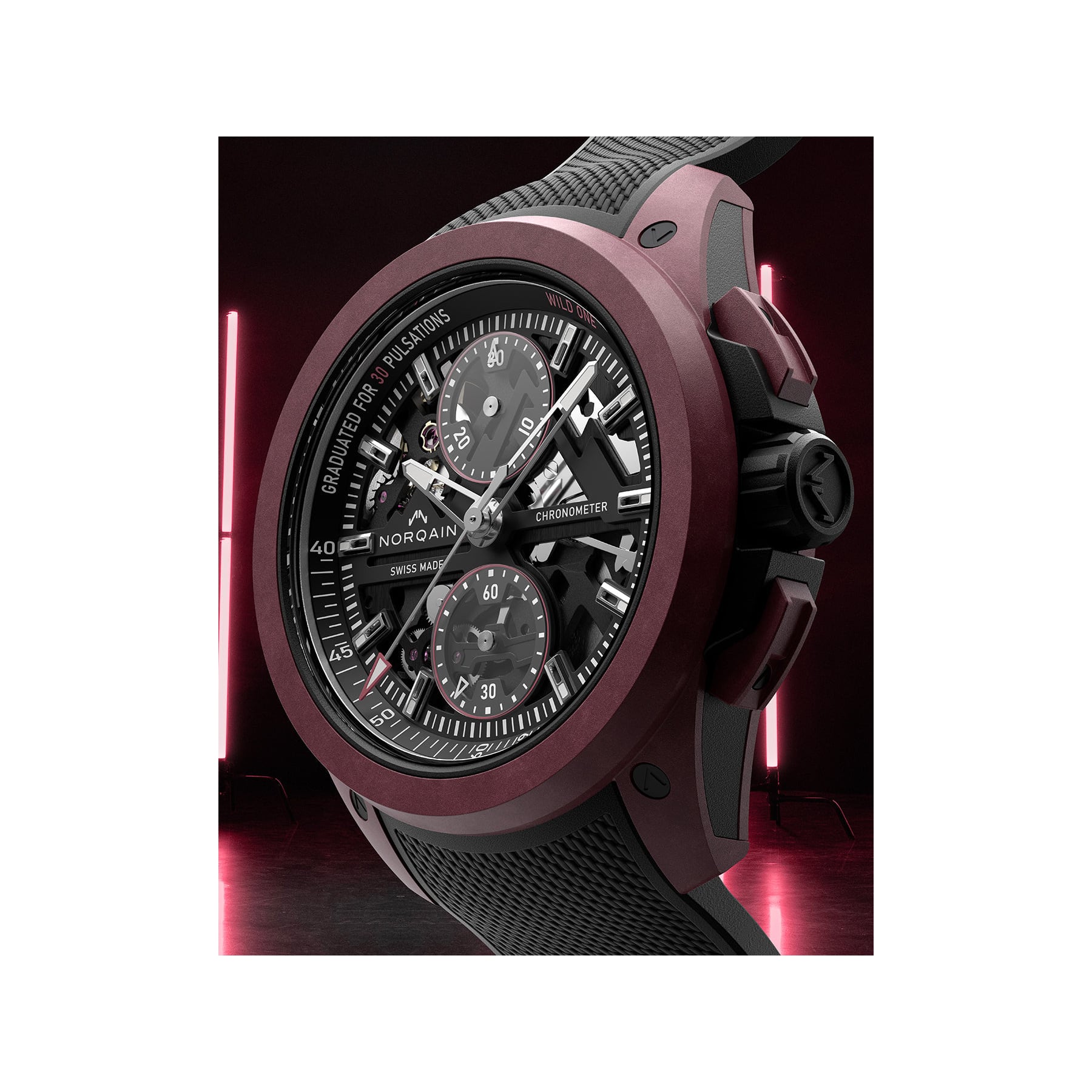 NORQAIN Wild One Skeleton Chrono Limited Edition 42Mm N3002.40Q02.B01.R01