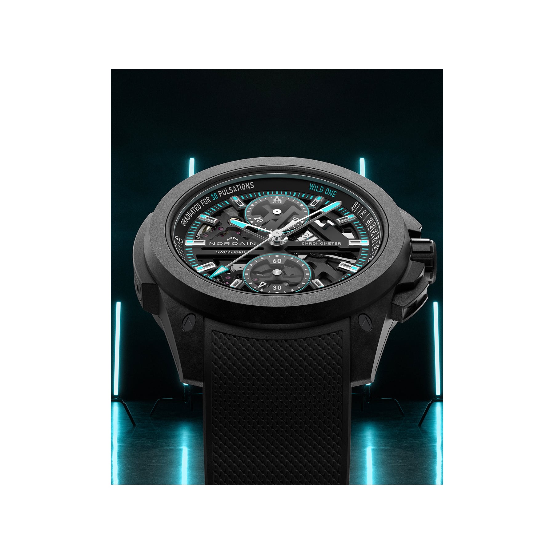 NORQAIN Wild One Skeleton Chrono 42Mm N3002.40Q01.B07.R02