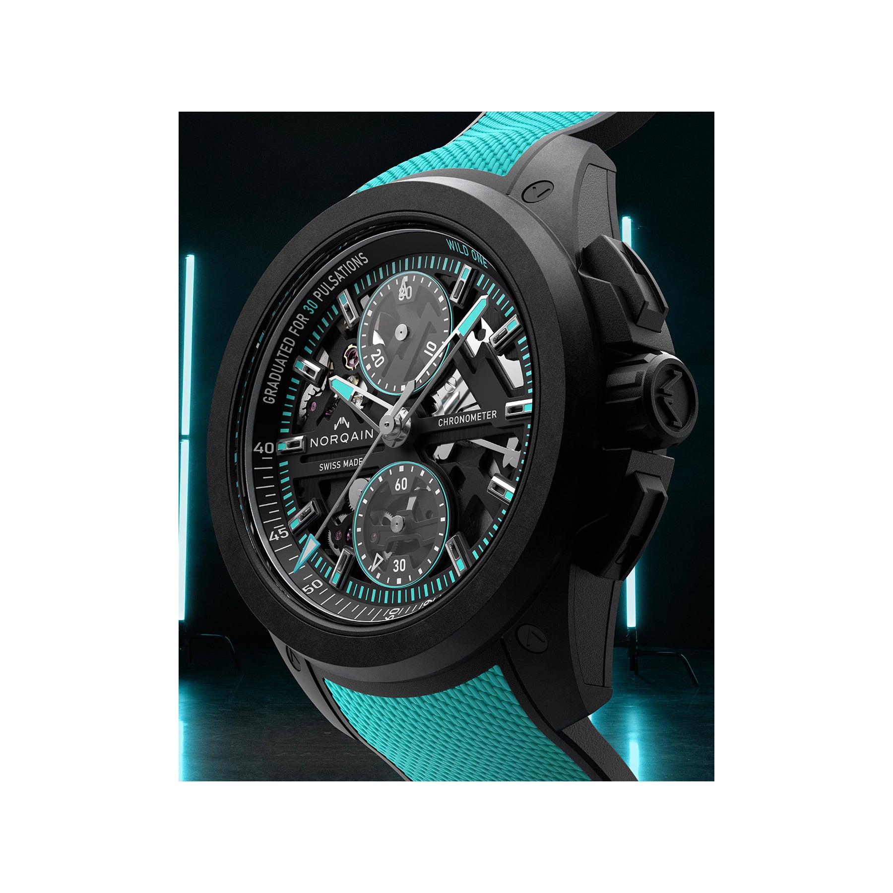 NORQAIN Wild One Skeleton Chrono 42mm N3002.40Q01.B07.R04