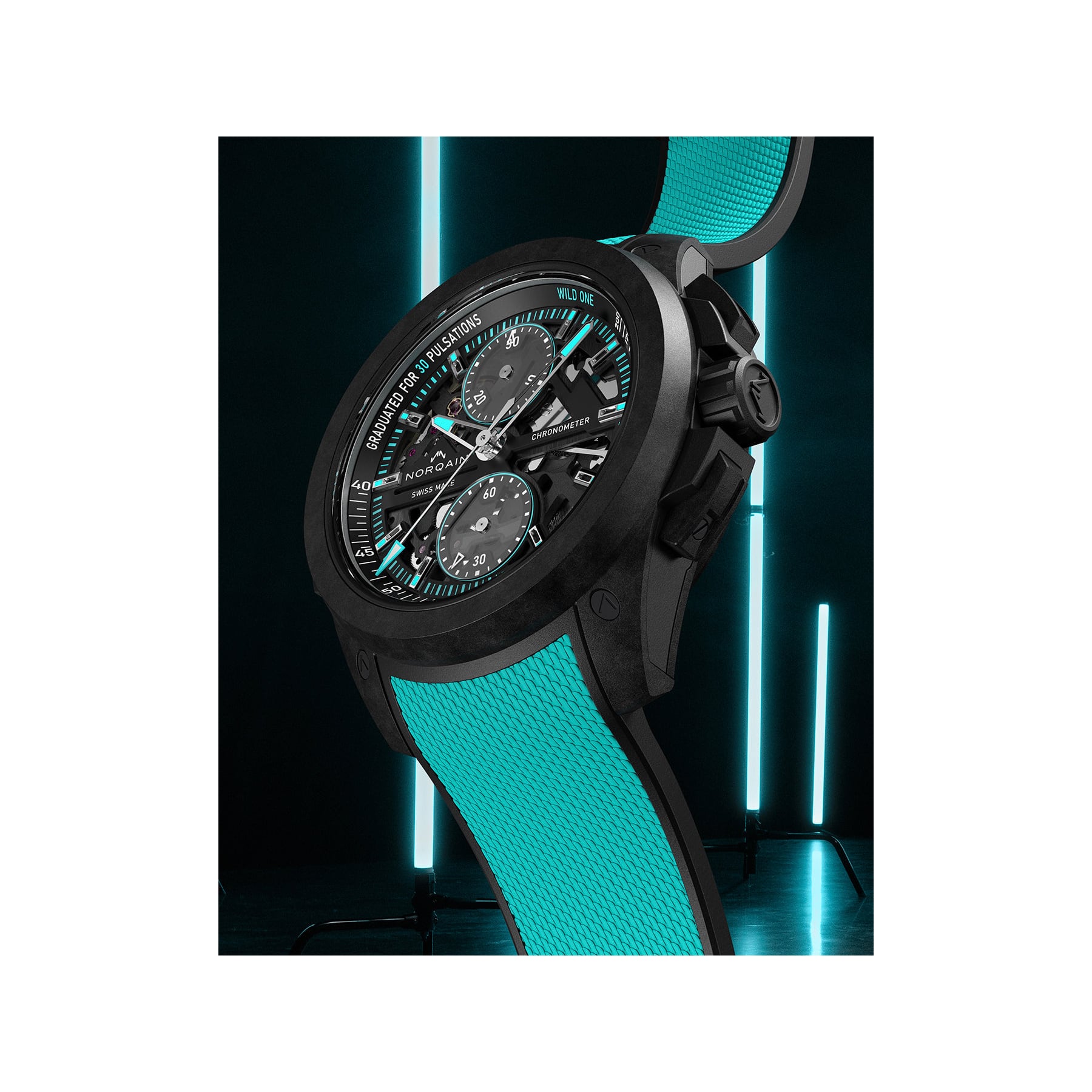 NORQAIN Wild One Skeleton Chrono 42mm N3002.40Q01.B07.R03
