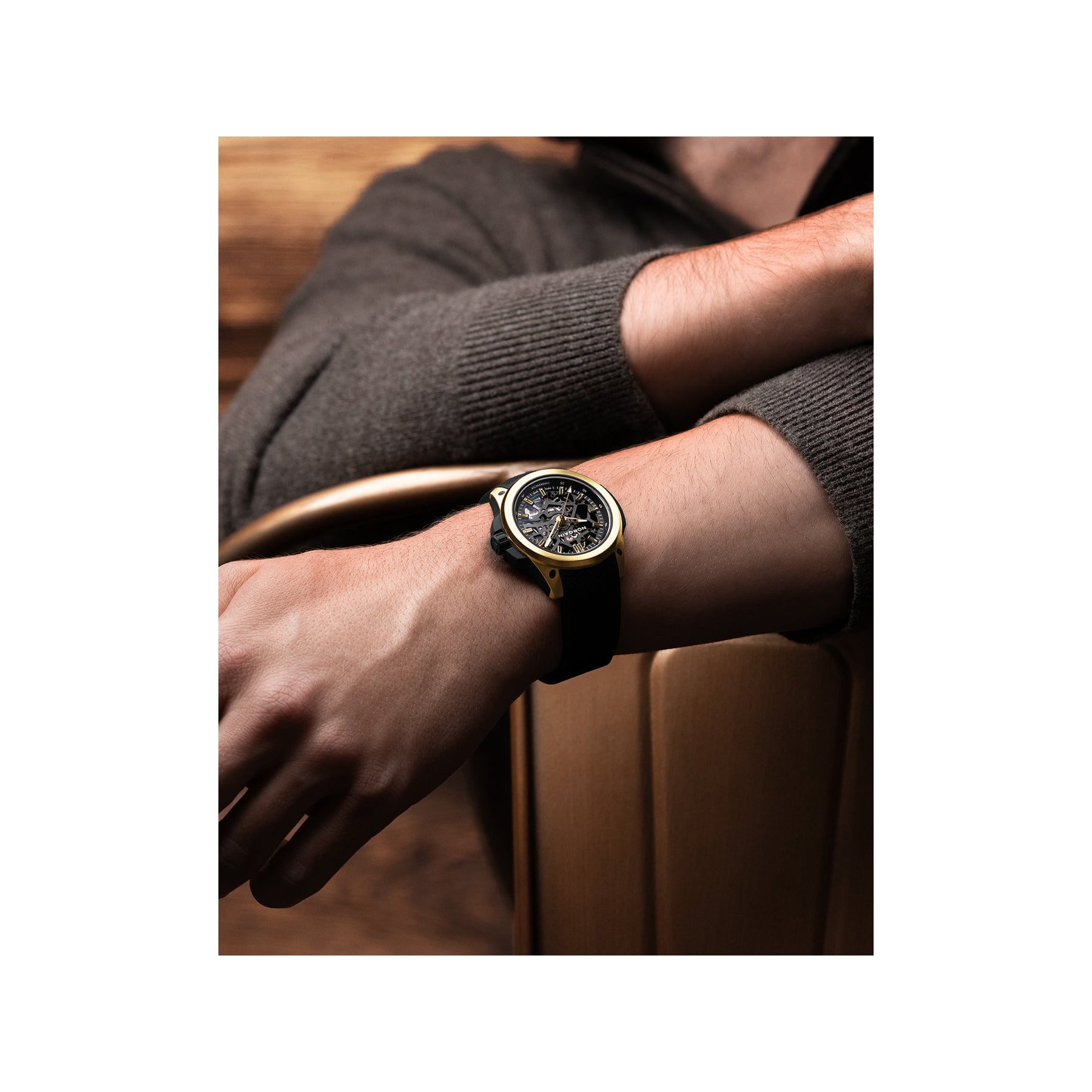 NORQAIN Wild One Skeleton Yellow Gold Limited Edition 39mm N3001.07G06.B01.R05