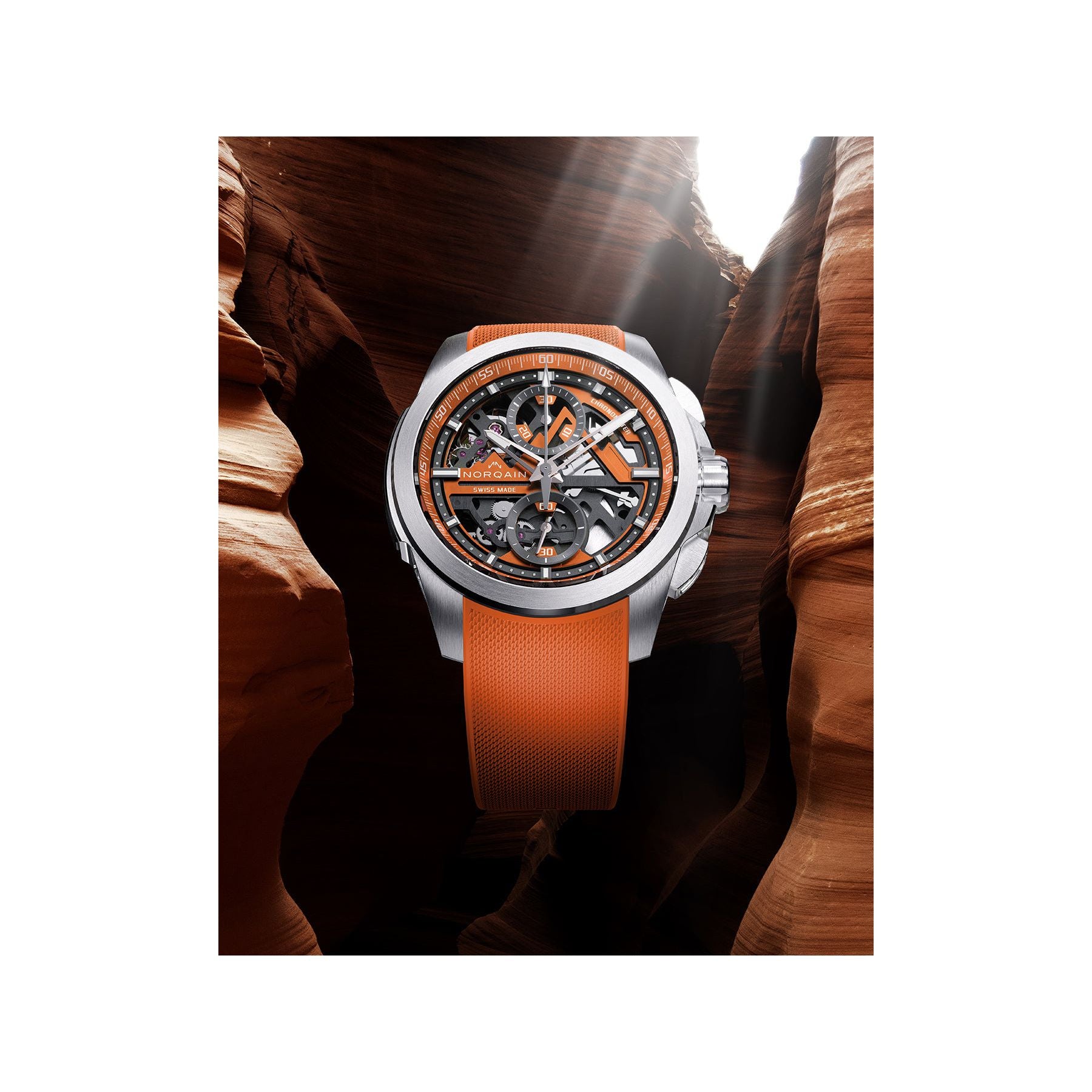 NORQAIN Independence Skeleton Chrono 42mm N3200.40S01.O01.R01