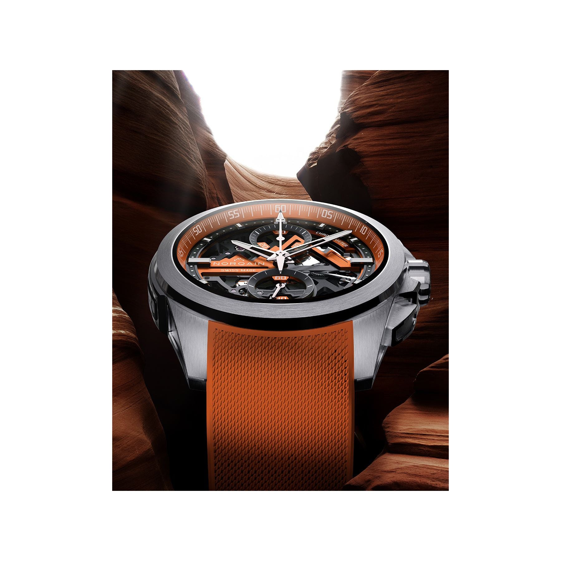NORQAIN Independence Skeleton Chrono 42mm N3200.40S01.O01.R01