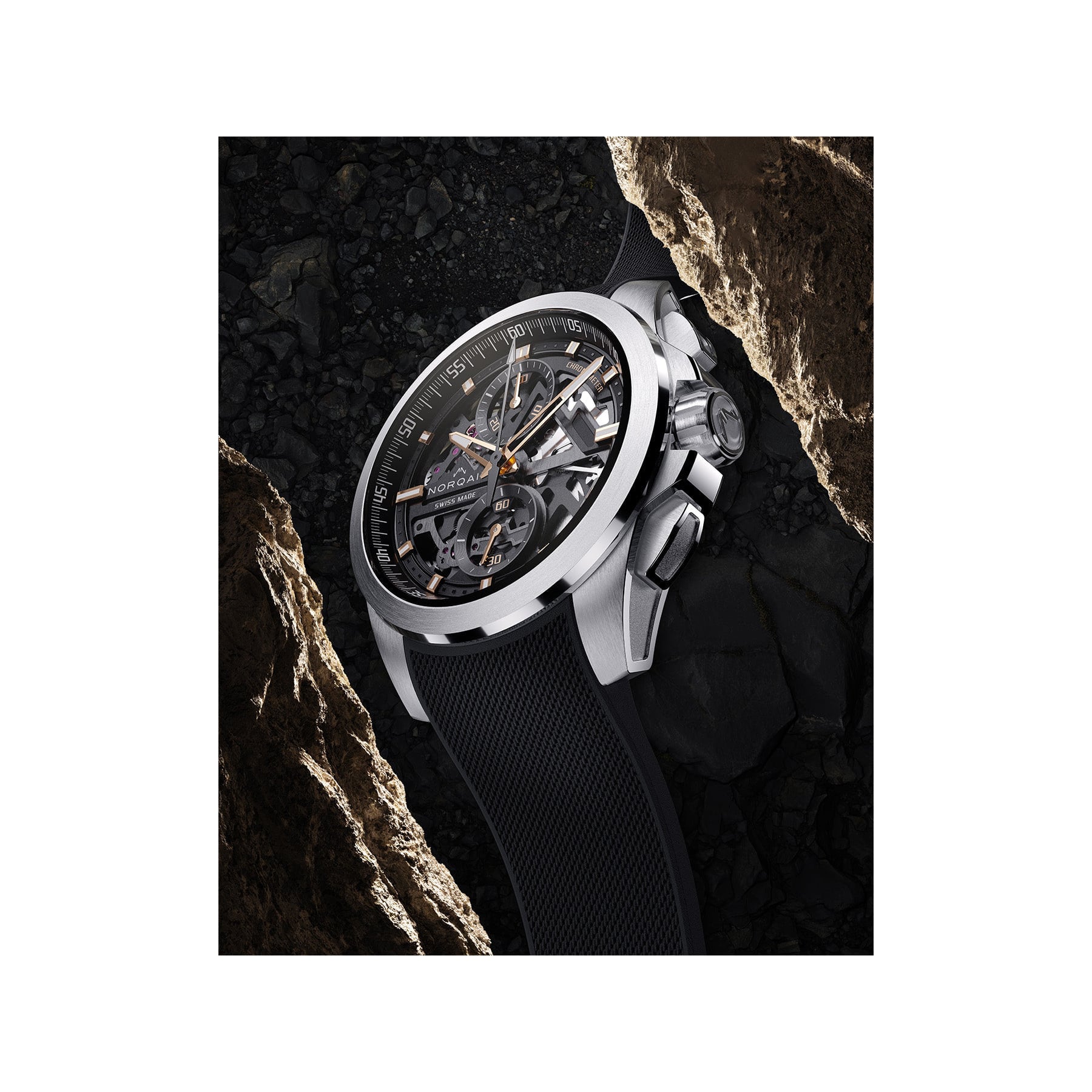 NORQAIN Independence Skeleton Chrono 42mm N3200.40S01.B01.S01