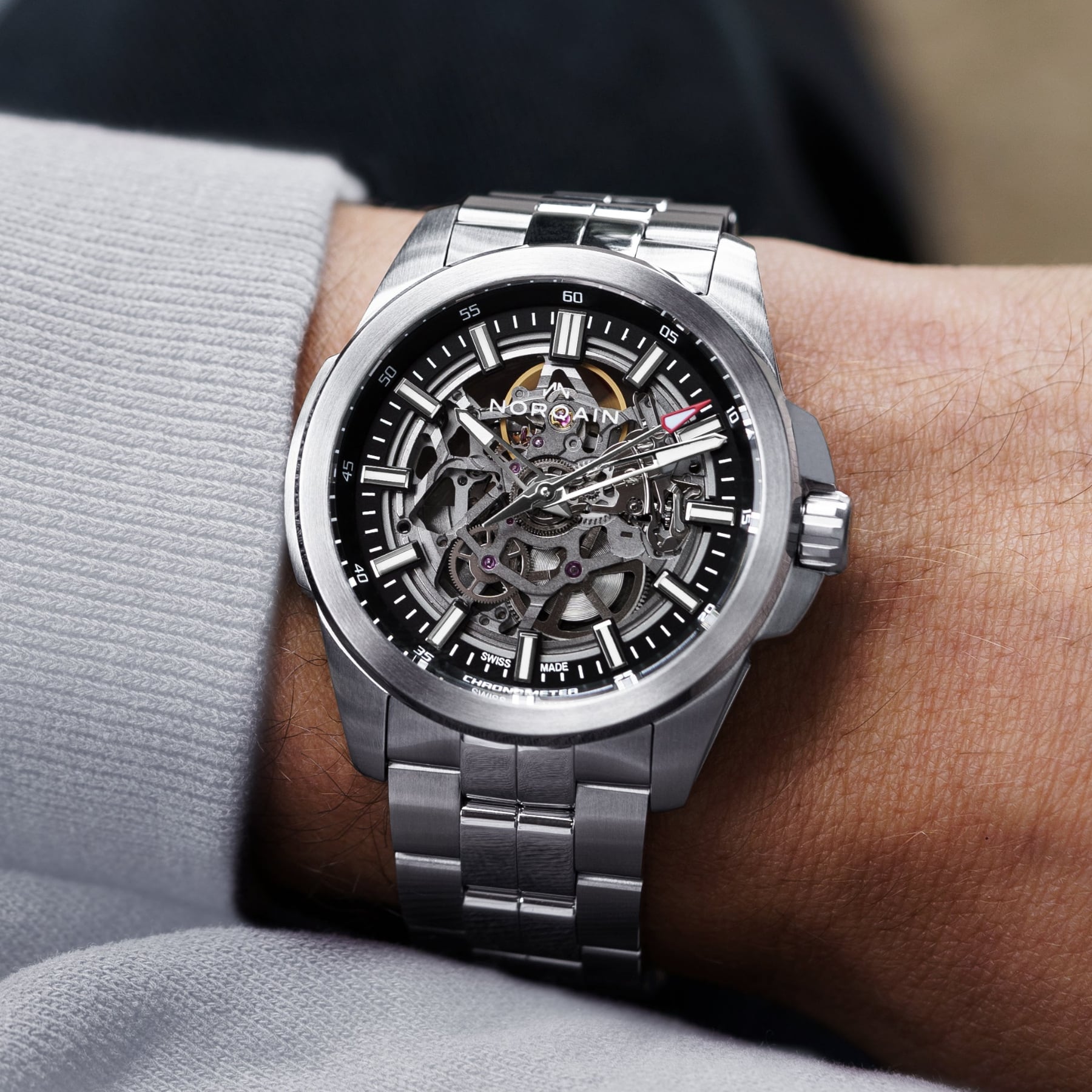 NORQAIN Independence Skeleton 42mm N3000.07S01.B01.R01