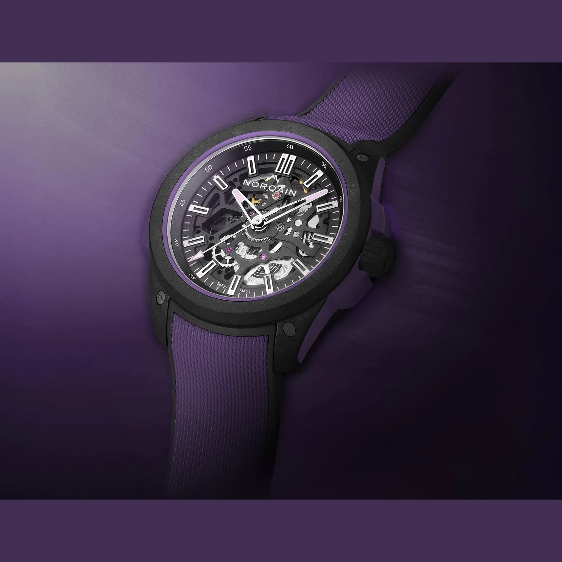 NORQAIN Wild One Skeleton 42mm Limited Edition Purple N3000.07Q26.B23.R01