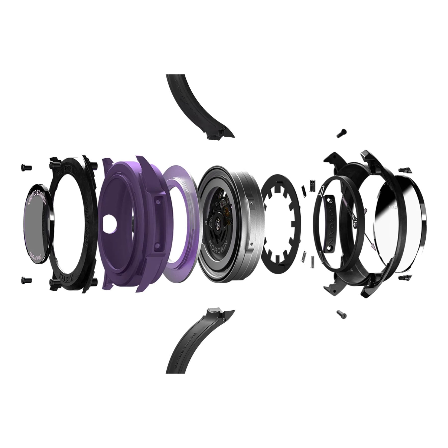 NORQAIN Wild One Skeleton 42mm Limited Edition Purple N3000.07Q26.B23.R01