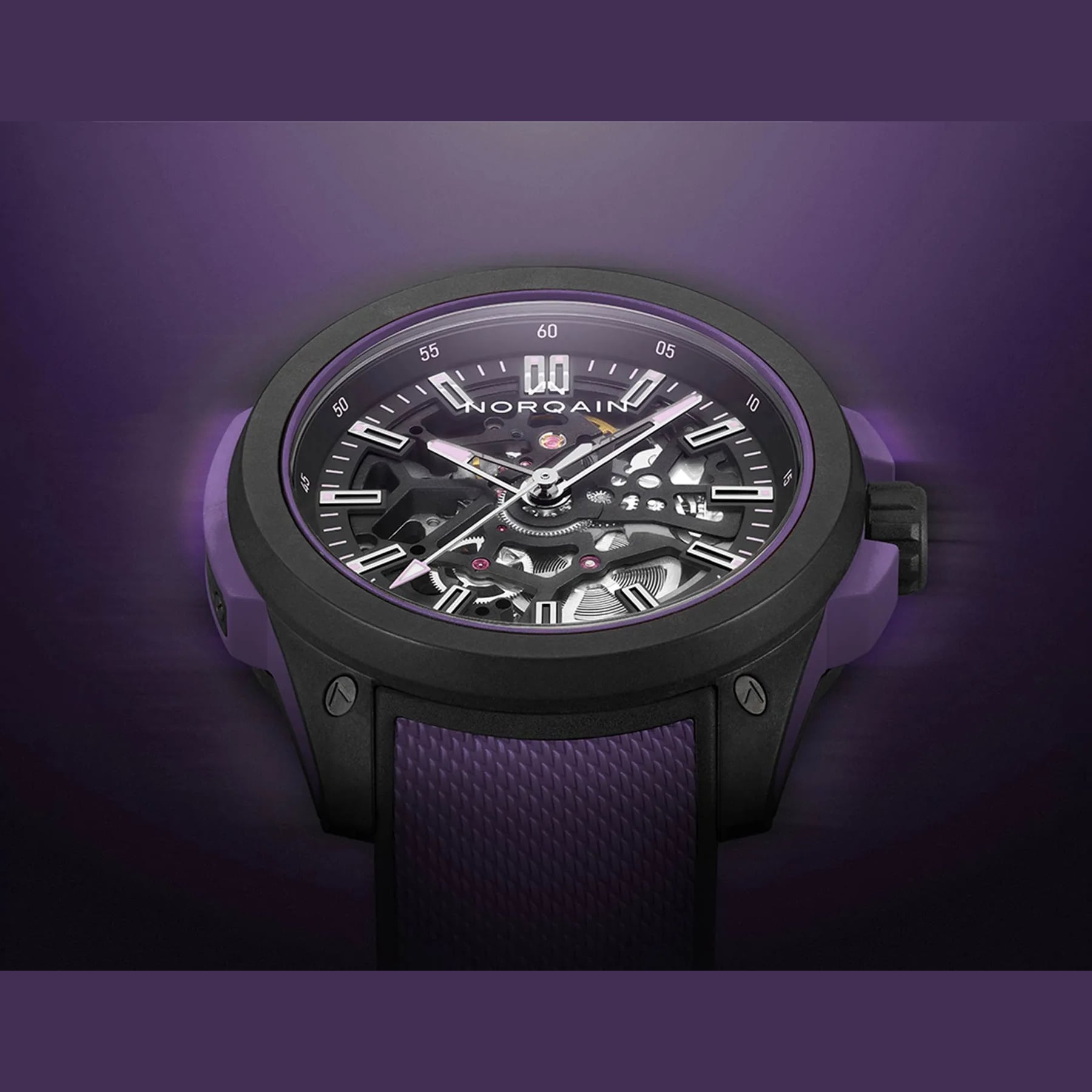 NORQAIN Wild One Skeleton 42mm Limited Edition Purple N3000.07Q26.B23.R01