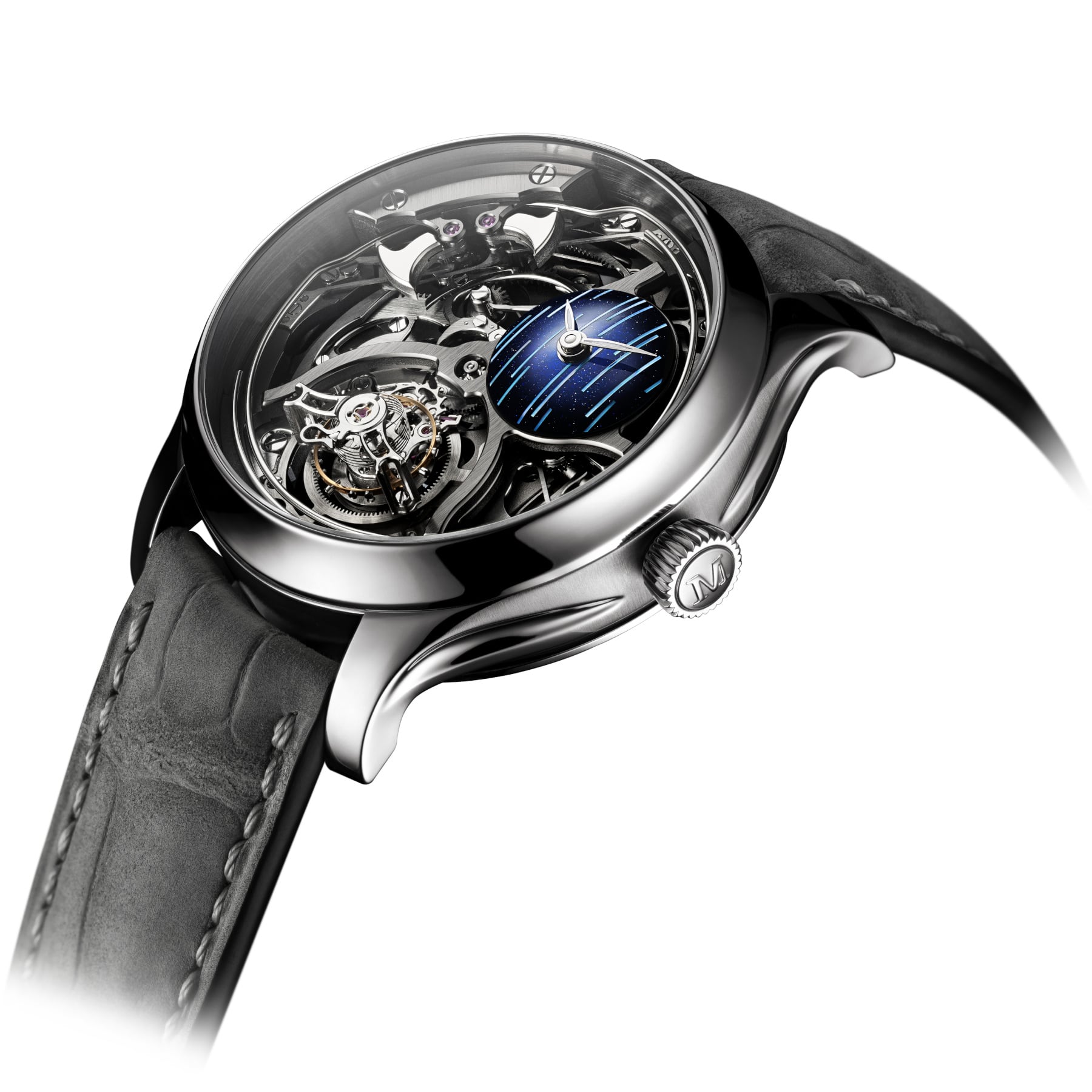H. Moser & Cie. Endeavour Minute Repeater Cylindrical Tourbillon Skeleton Cosmic Rain