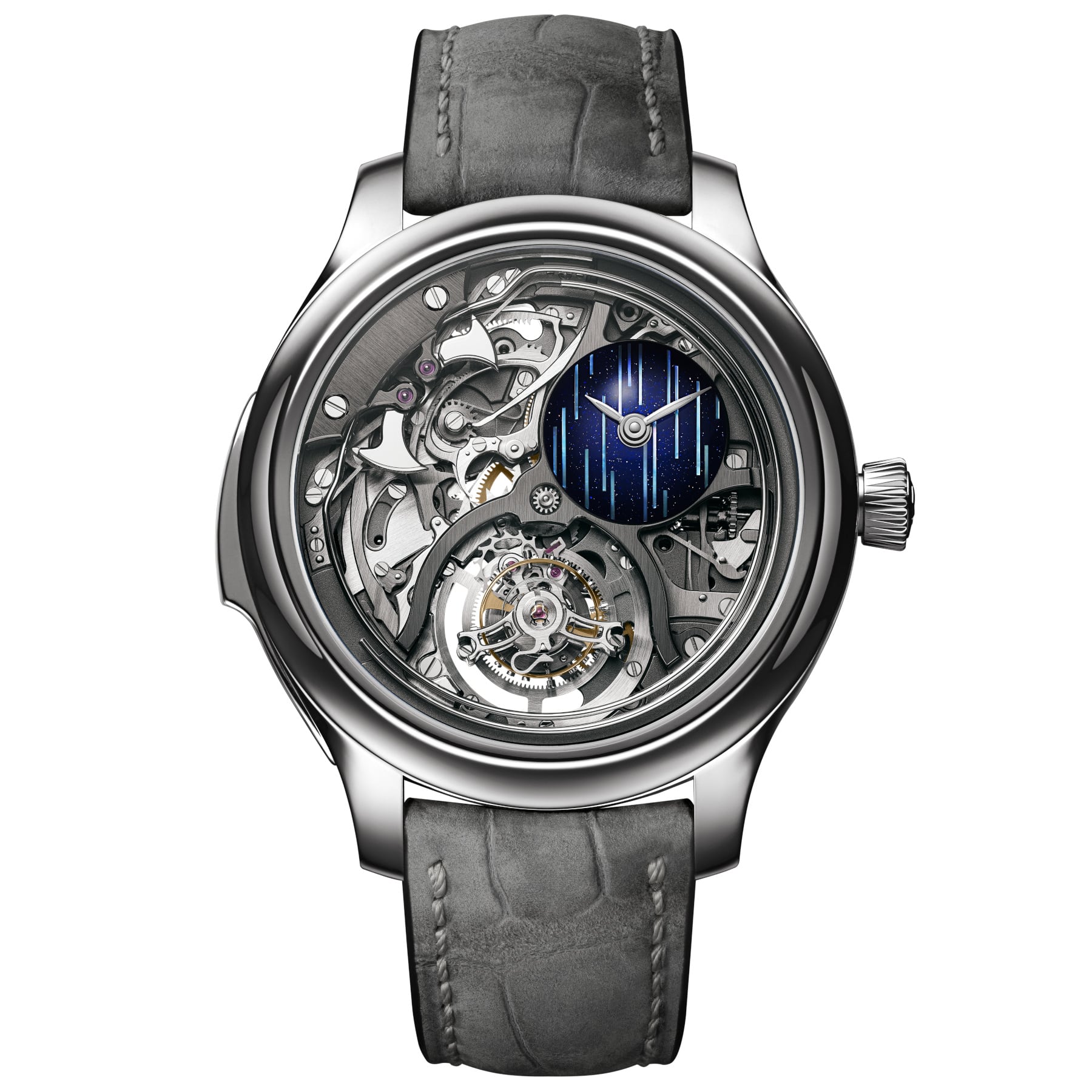 H. Moser & Cie. Endeavour Minute Repeater Cylindrical Tourbillon Skeleton Cosmic Rain