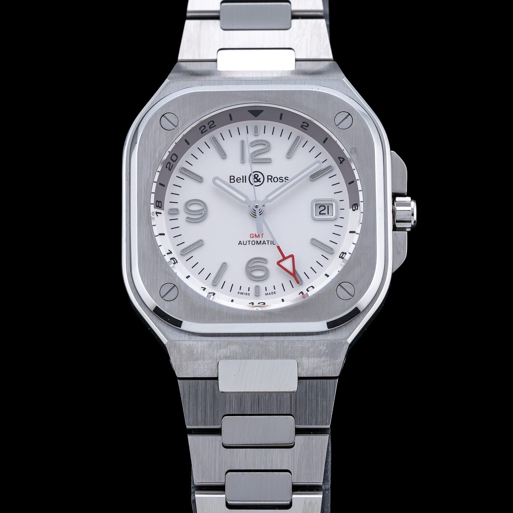 Bell & Ross BR05 GMT Silver Steel BR05G-SI-ST/SST