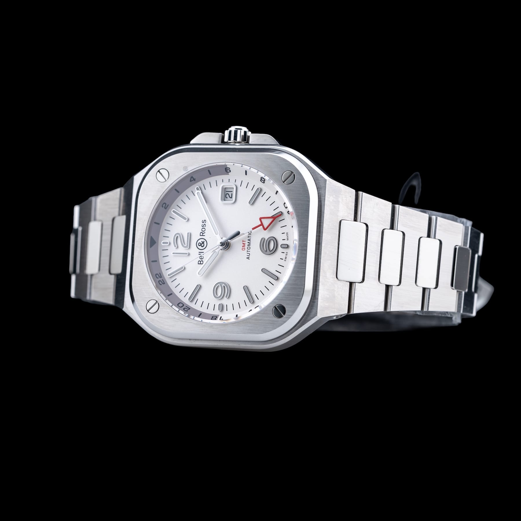 Bell & Ross BR05 GMT Silver Steel BR05G-SI-ST/SST