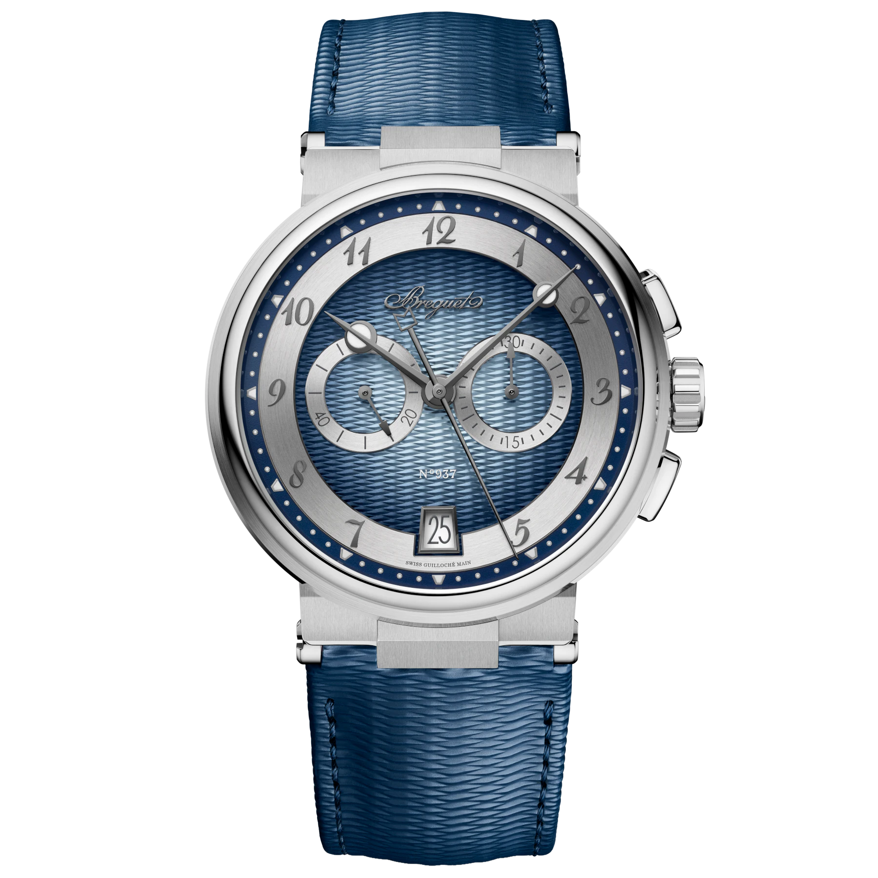 Breguet Marine Chronograph 5527 White Gold Blue Dial 5527BB/YA/5WV