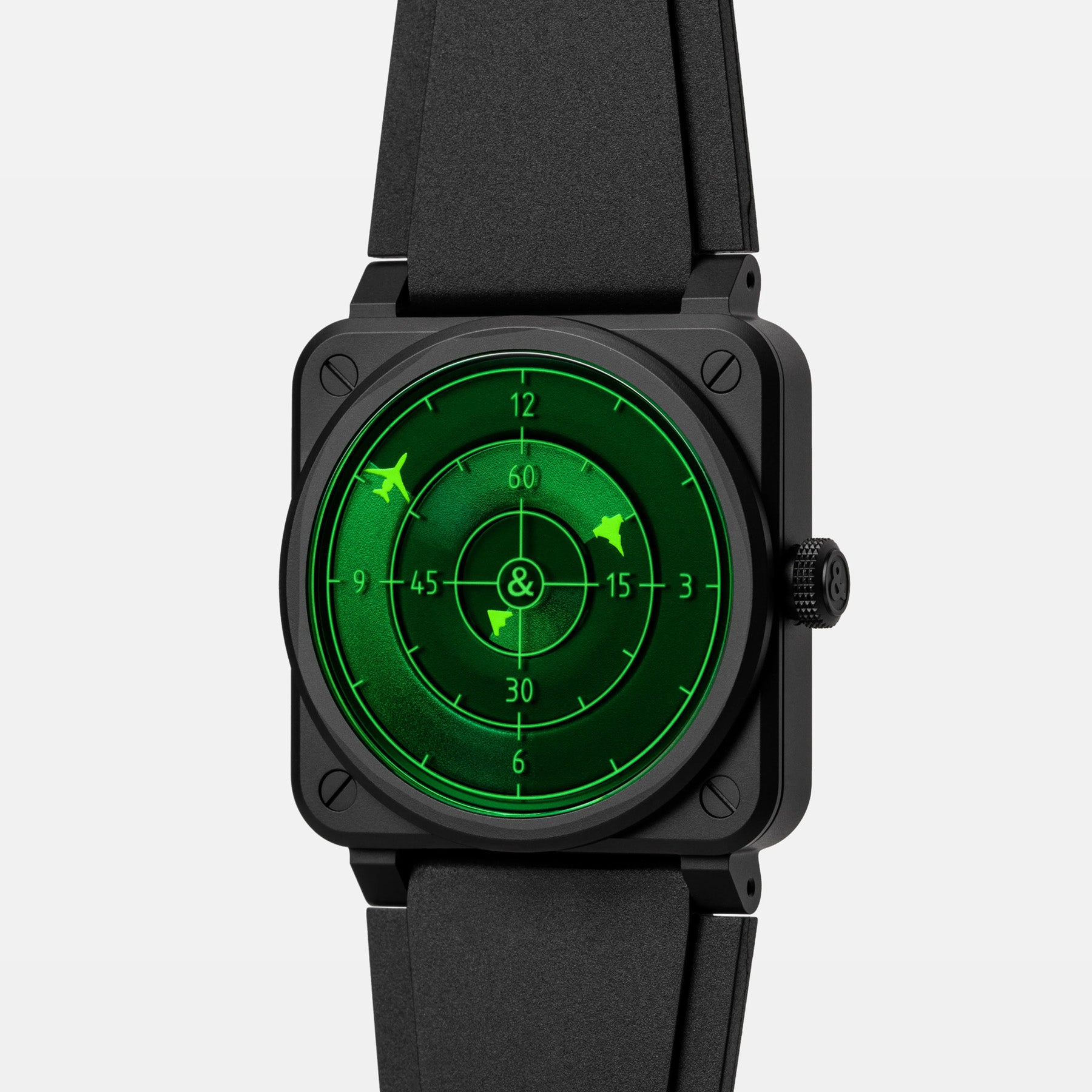 Bell & Ross BR03 Auto Green Radar on Rubber Strap BR03A-GRDR-CE/SRB