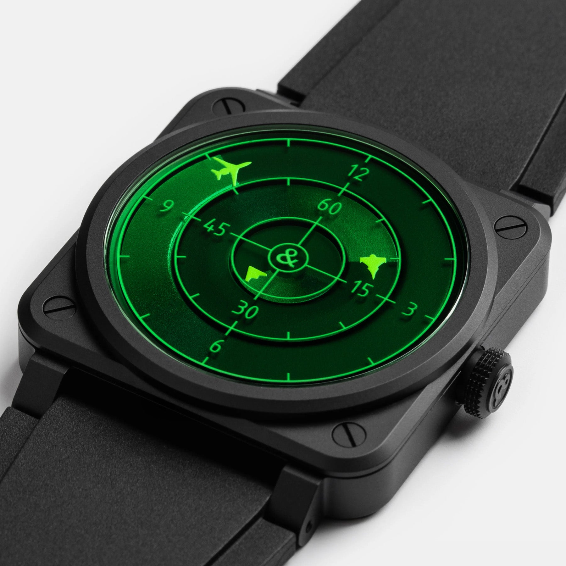 Bell & Ross BR03 Auto Green Radar on Rubber Strap BR03A-GRDR-CE/SRB