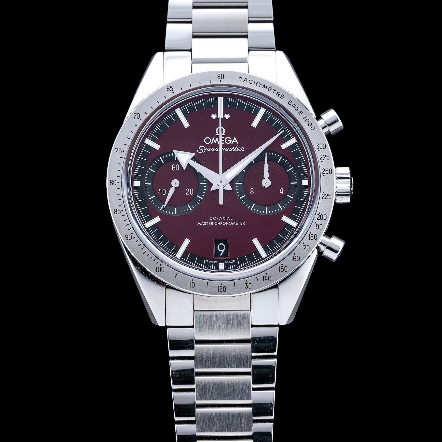 Omega 332.10.41.51.11.001 Speedmaster 57 Coaxial Chronometer Chronograph Red Dial 40.5mm on Bracelet
