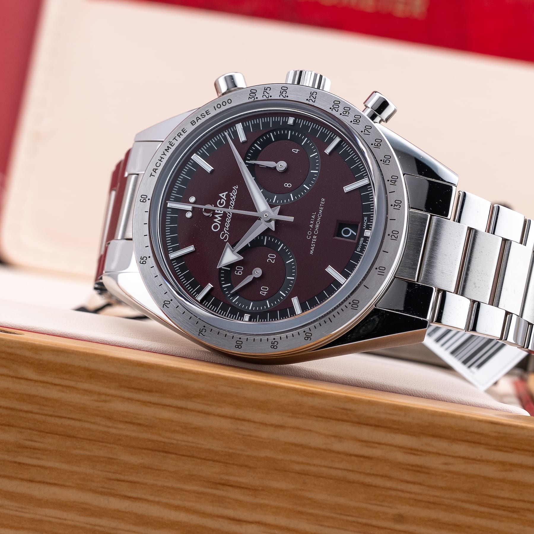 Omega 332.10.41.51.11.001 Speedmaster 57 Coaxial Chronometer Chronograph Red Dial 40.5mm on Bracelet