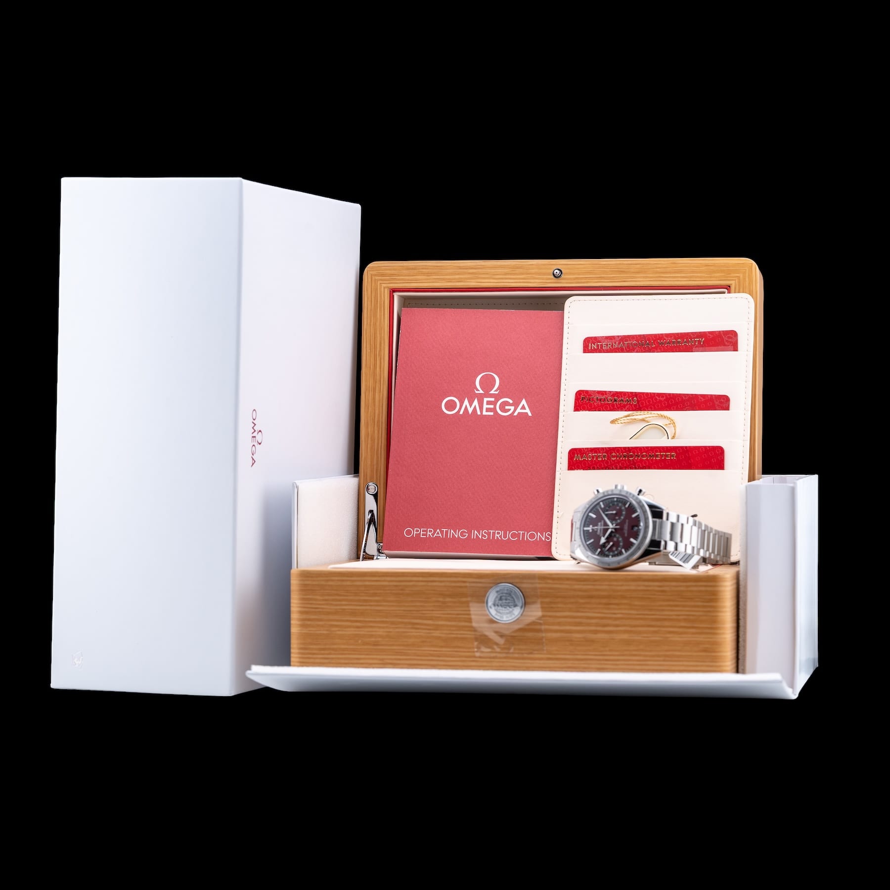 Omega 332.10.41.51.11.001 Speedmaster 57 Coaxial Chronometer Chronograph Red Dial 40.5mm on Bracelet