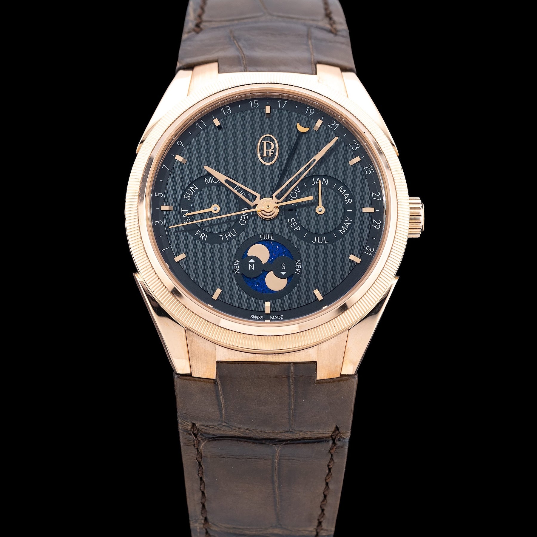 Parmigiani Fleurier PFC907-2020001-300182 Tonda PF Annual Calendar Rose Gold Black