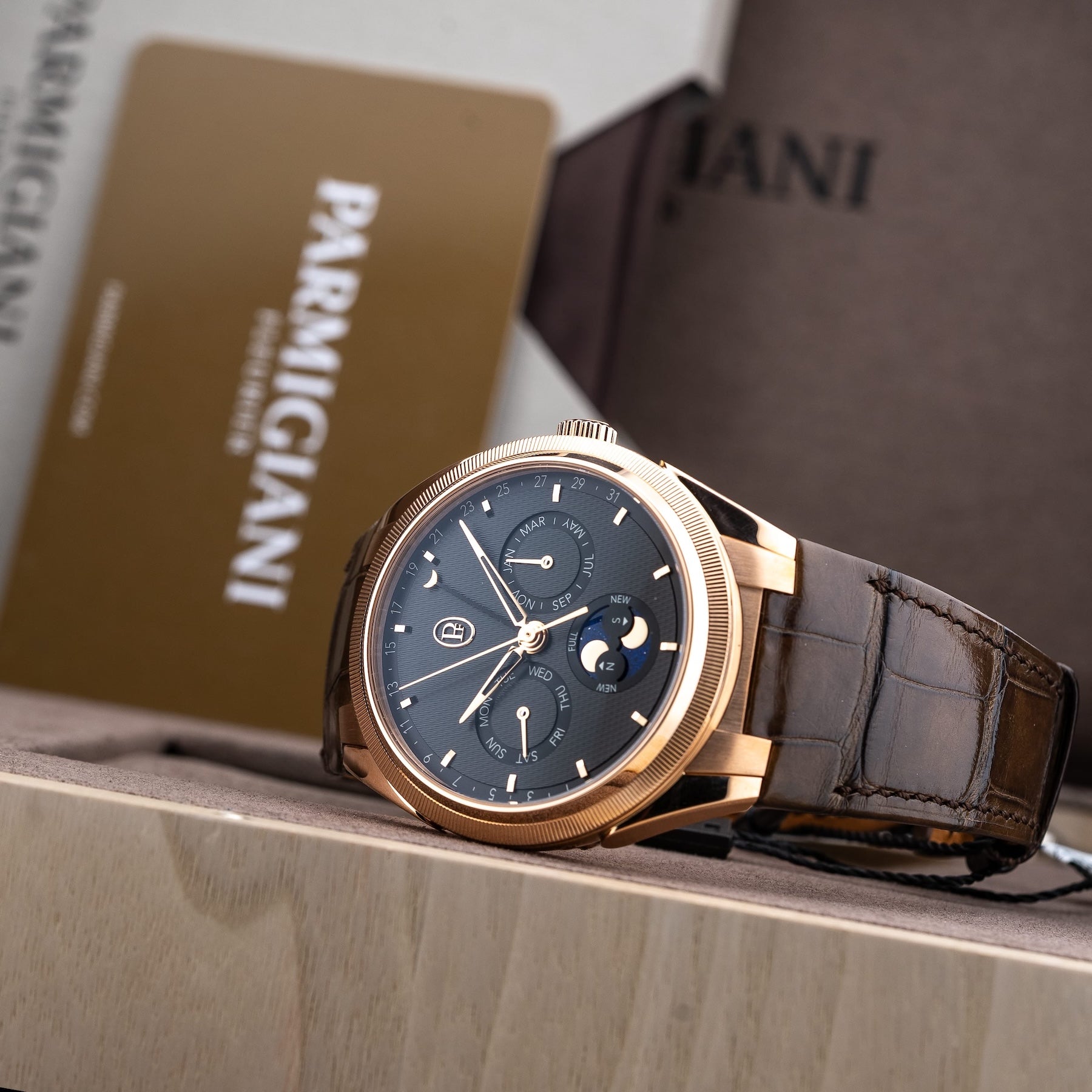 Parmigiani Fleurier PFC907-2020001-300182 Tonda PF Annual Calendar Rose Gold Black