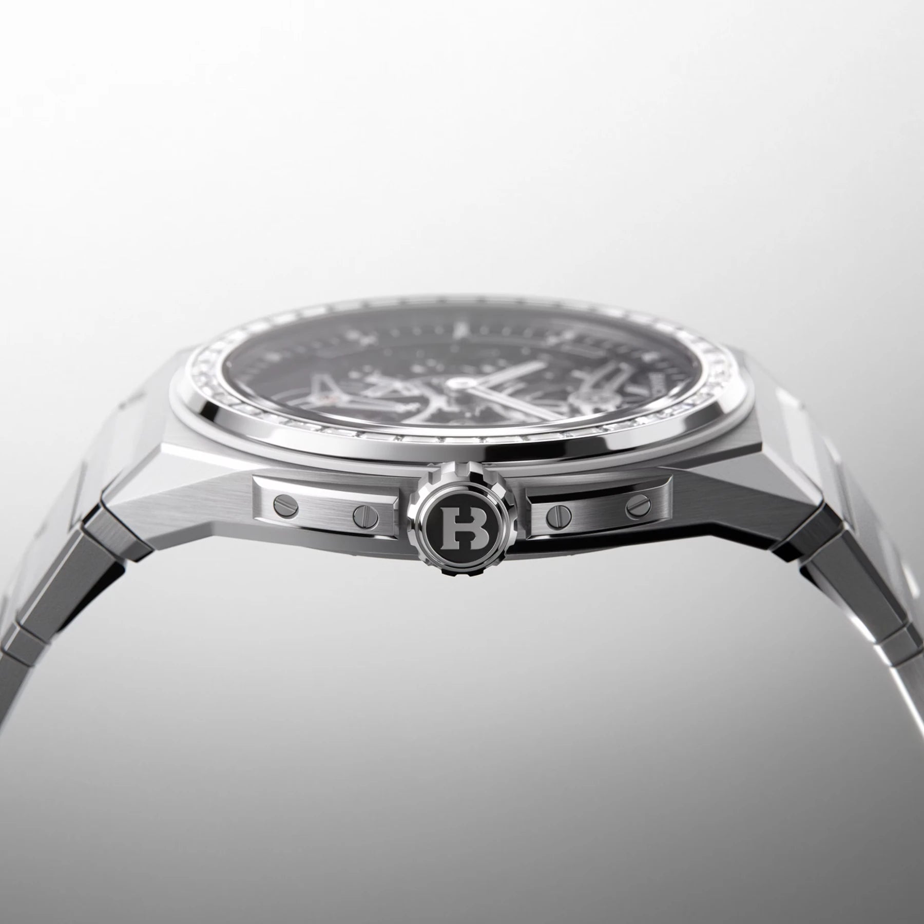 Bianchet Ultrafino Rotondo Titanium Skeleton Black Diamond Set