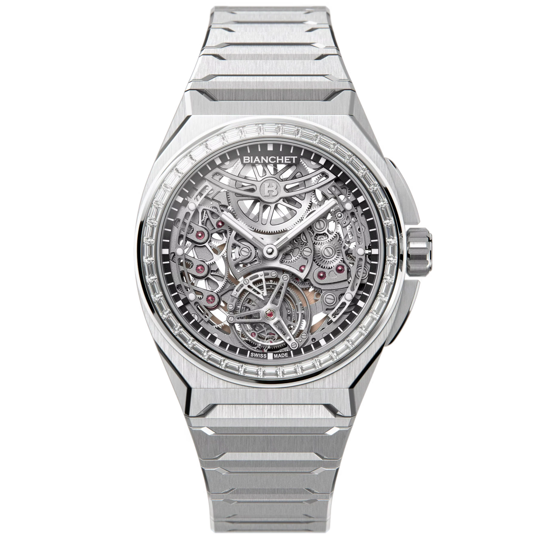 Bianchet Ultrafino Rotondo Titanium Skeleton Black Diamond Set