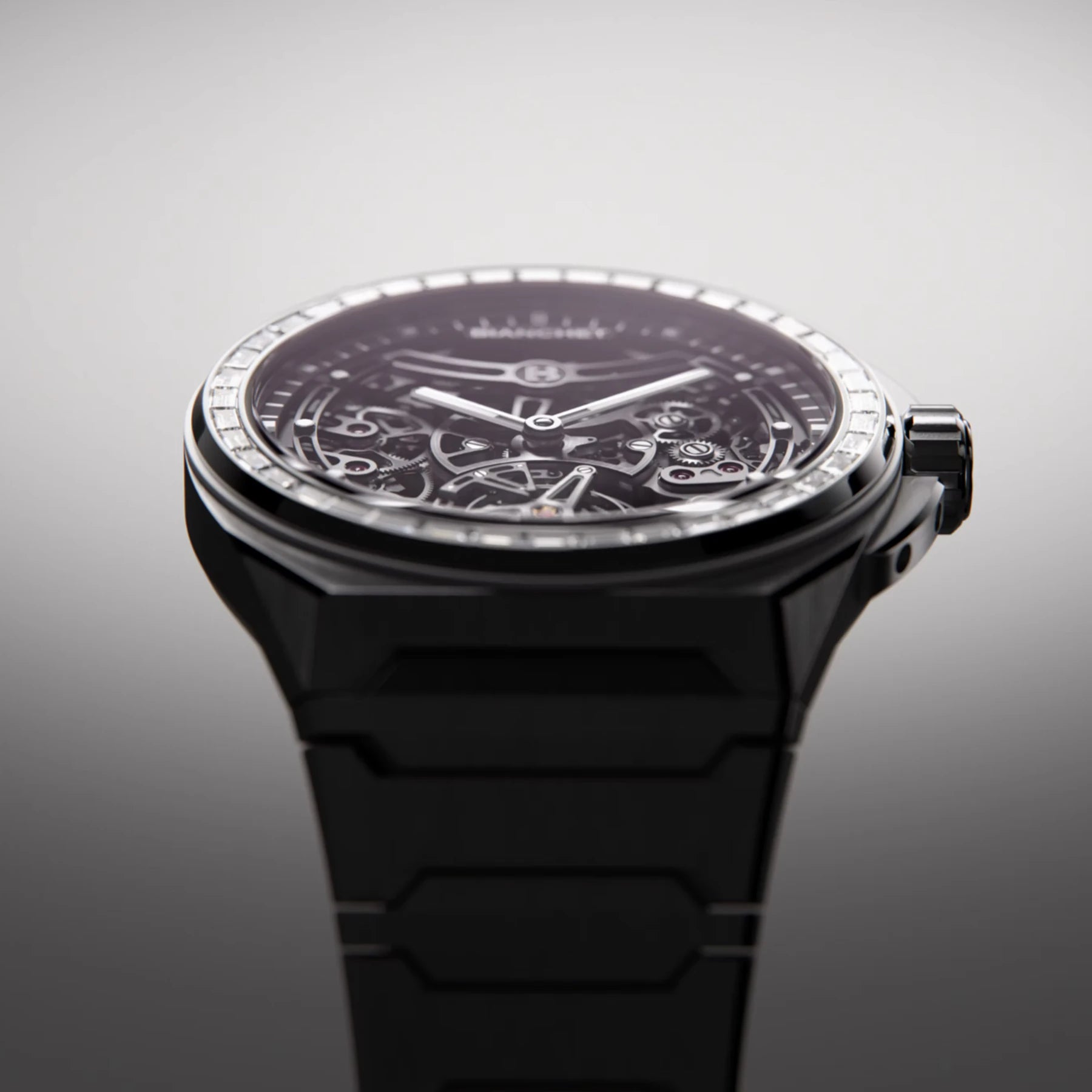 Bianchet Ultrafino Rotondo Titanium Skeleton Black Diamond Set