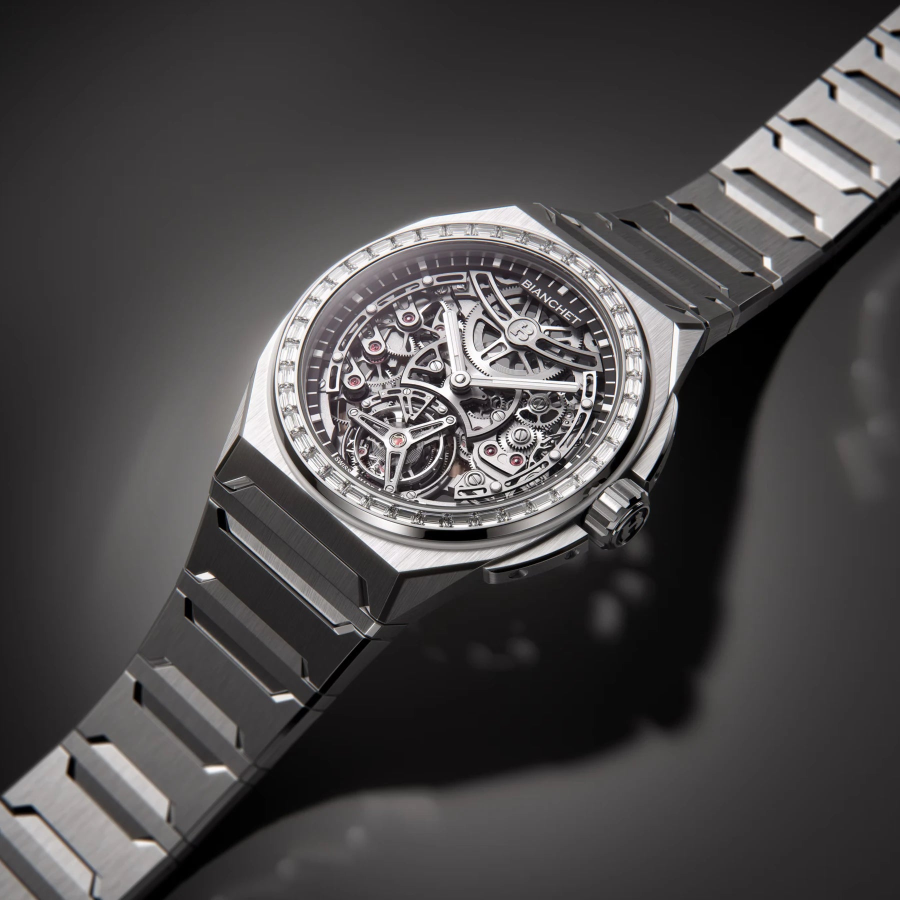 Bianchet Ultrafino Rotondo Titanium Skeleton Black Diamond Set