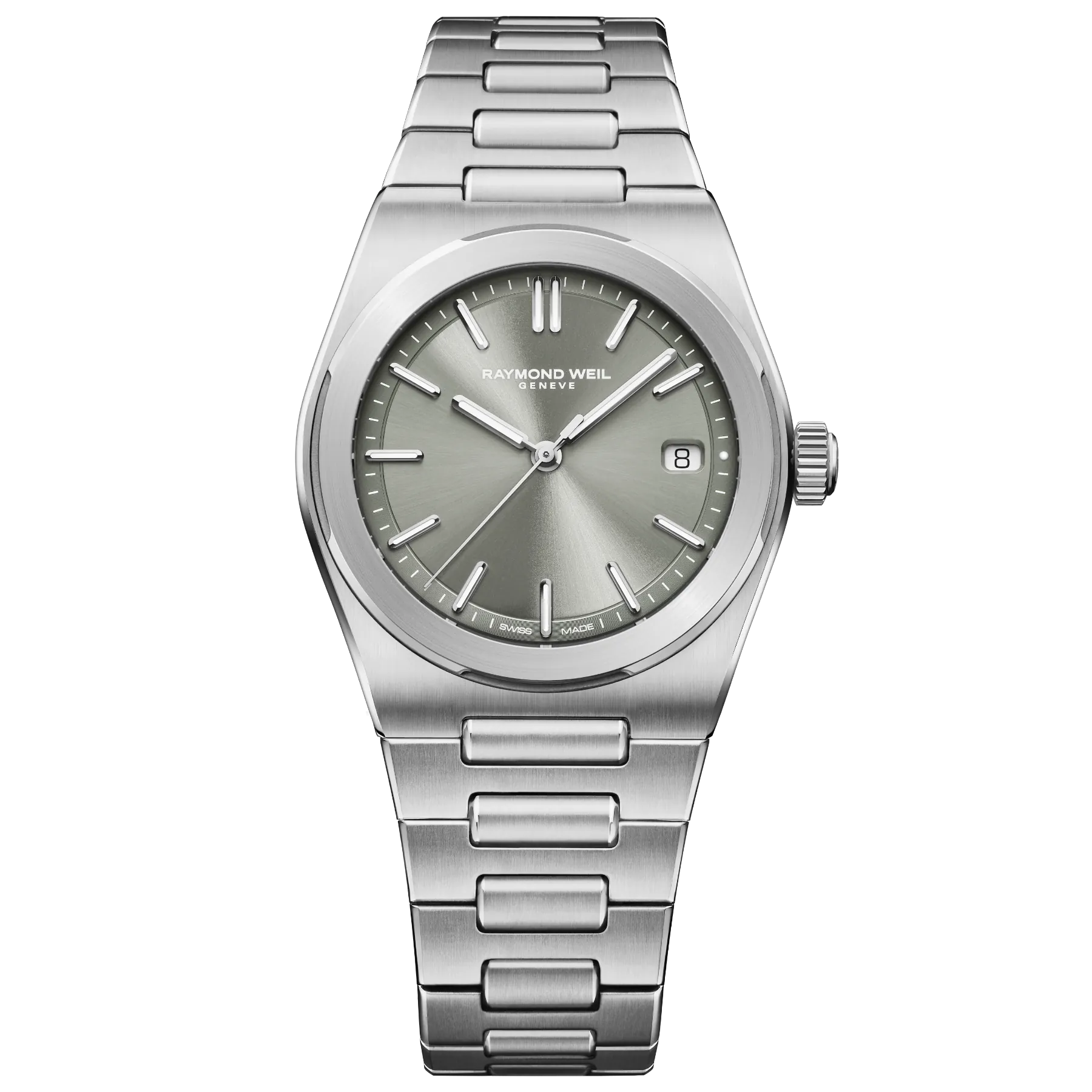 Raymond Weil A.R.T. Men's Automatic Sage Grey Dial Stainless Steel Bracelet Watch, 38 mm 1000-ST-52001