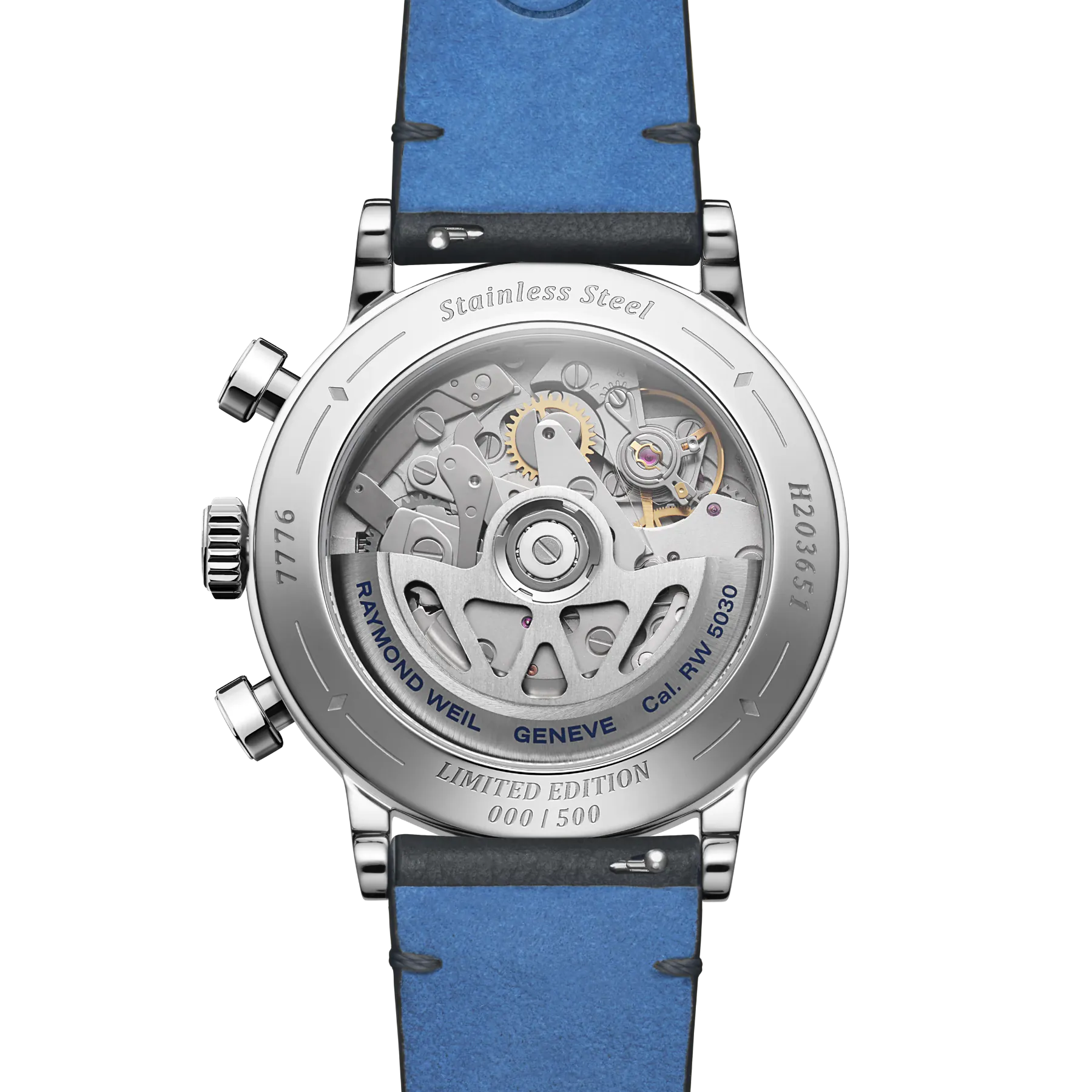 Raymond Weil Millesime 'Jubilee' Limited Edition Bi-Compax Chronograph Blue Dial Watch, 39 mm 7776-STC-65501