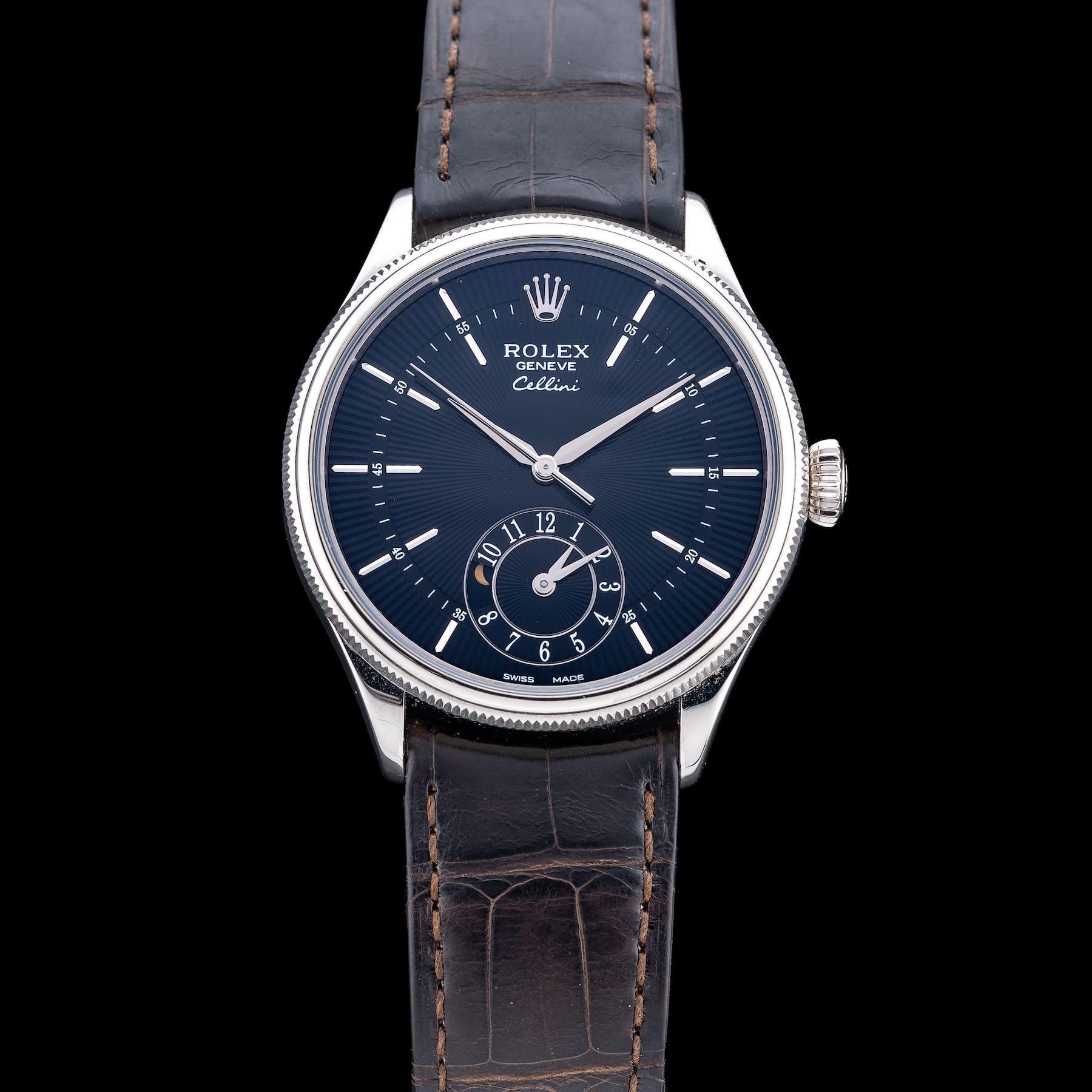 Rolex 50529 Cellini Dual Time Black Dial