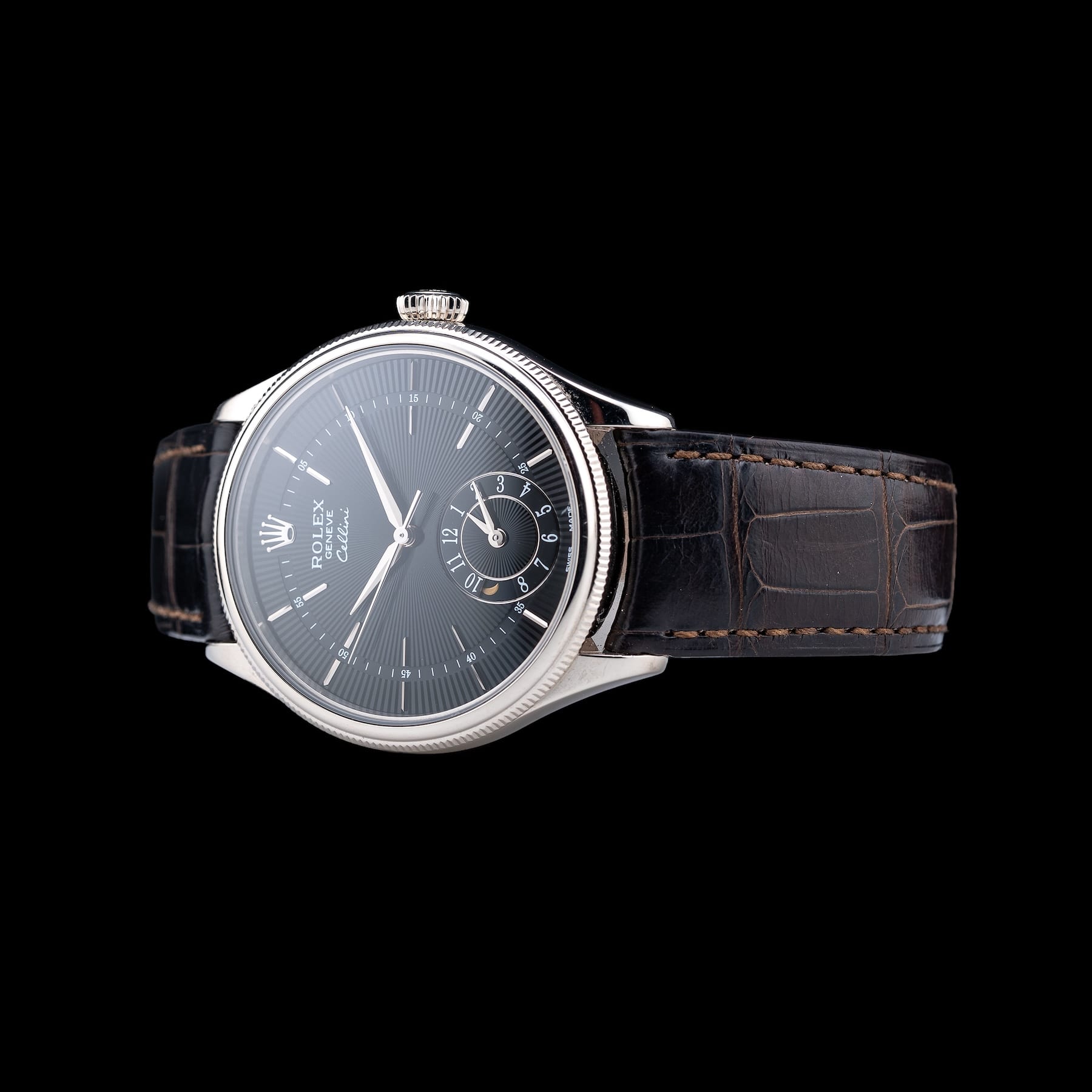 Rolex 50529 Cellini Dual Time Black Dial