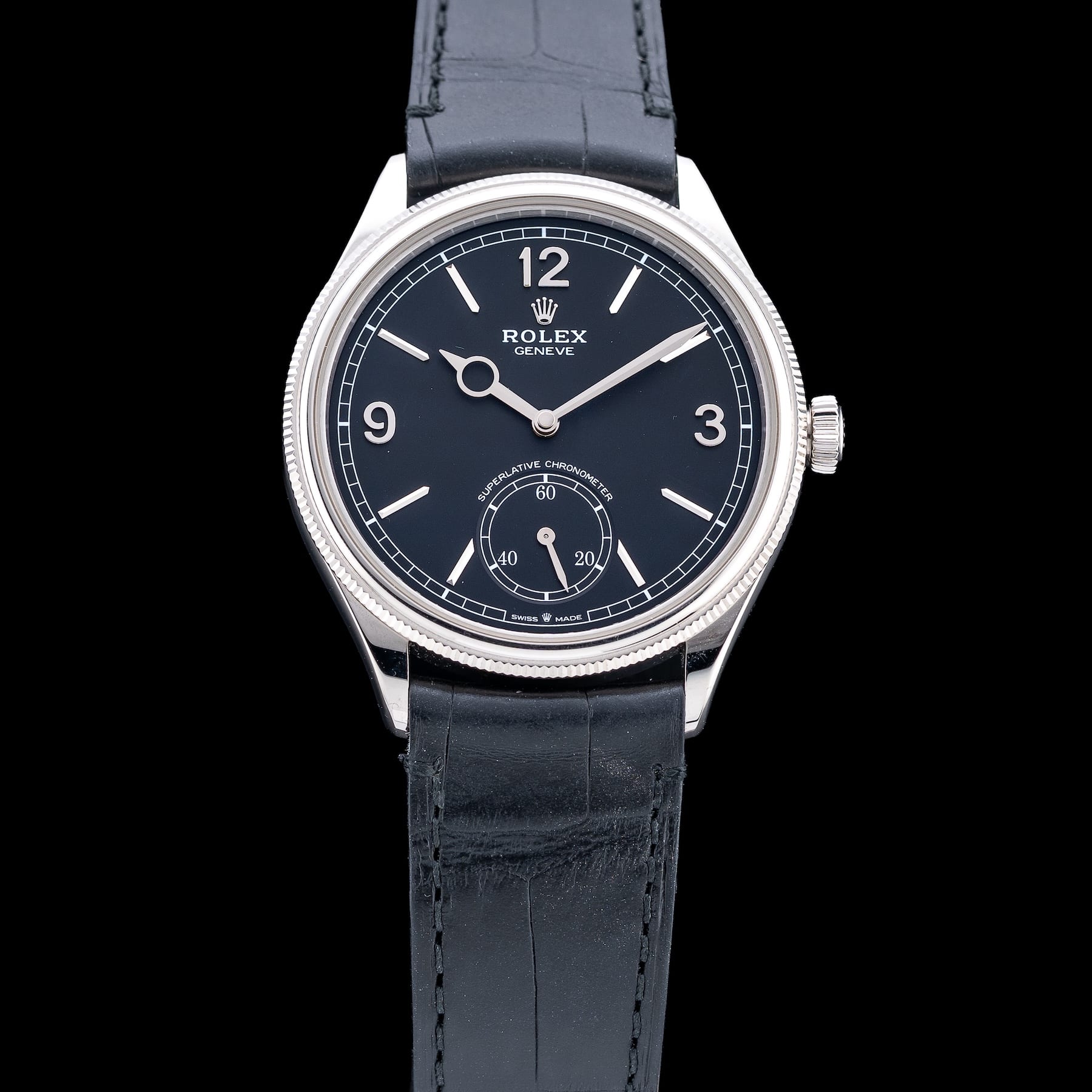 Rolex M52509-0001 Pertetual 1908 18K White Gold Black Dial