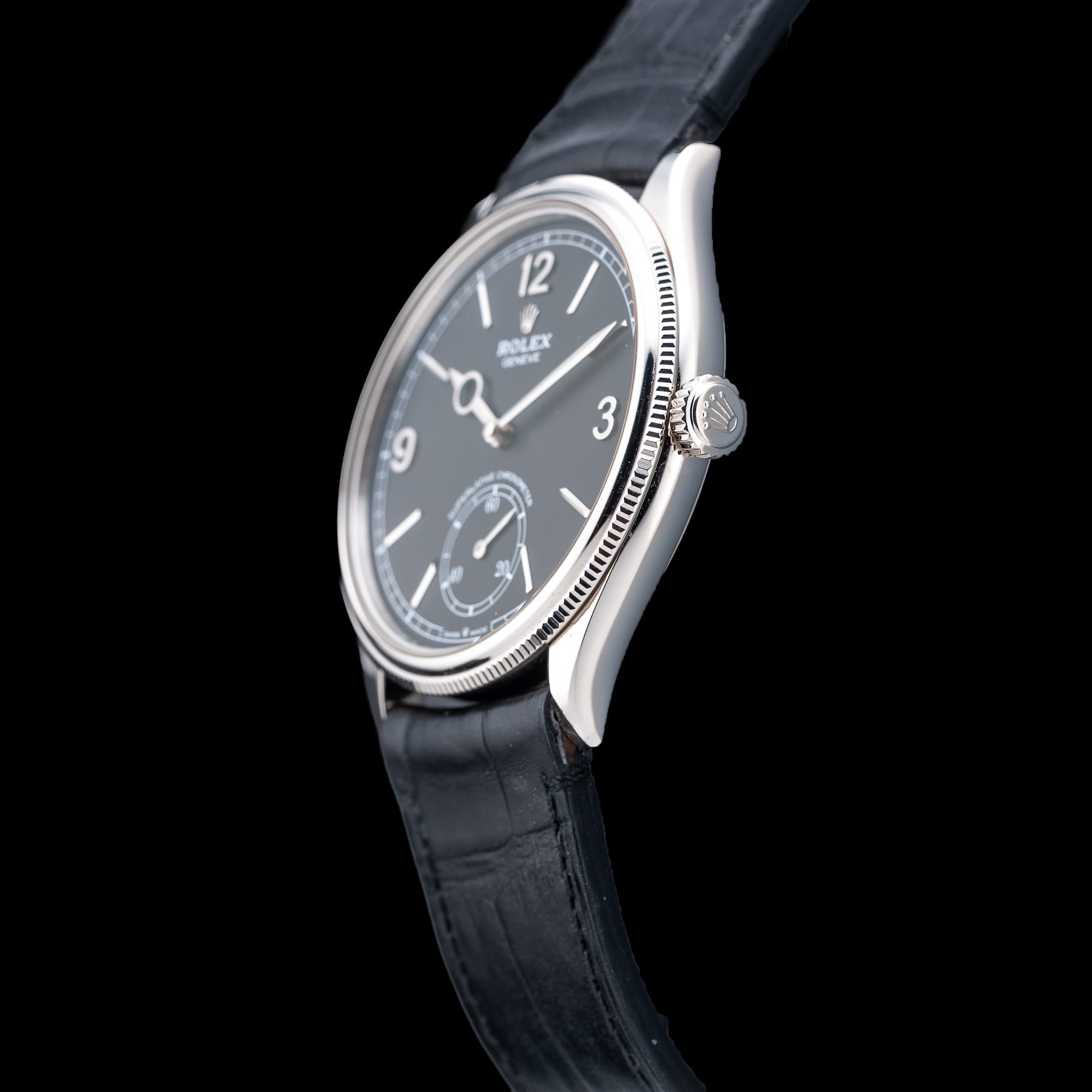 Rolex M52509-0001 Pertetual 1908 18K White Gold Black Dial