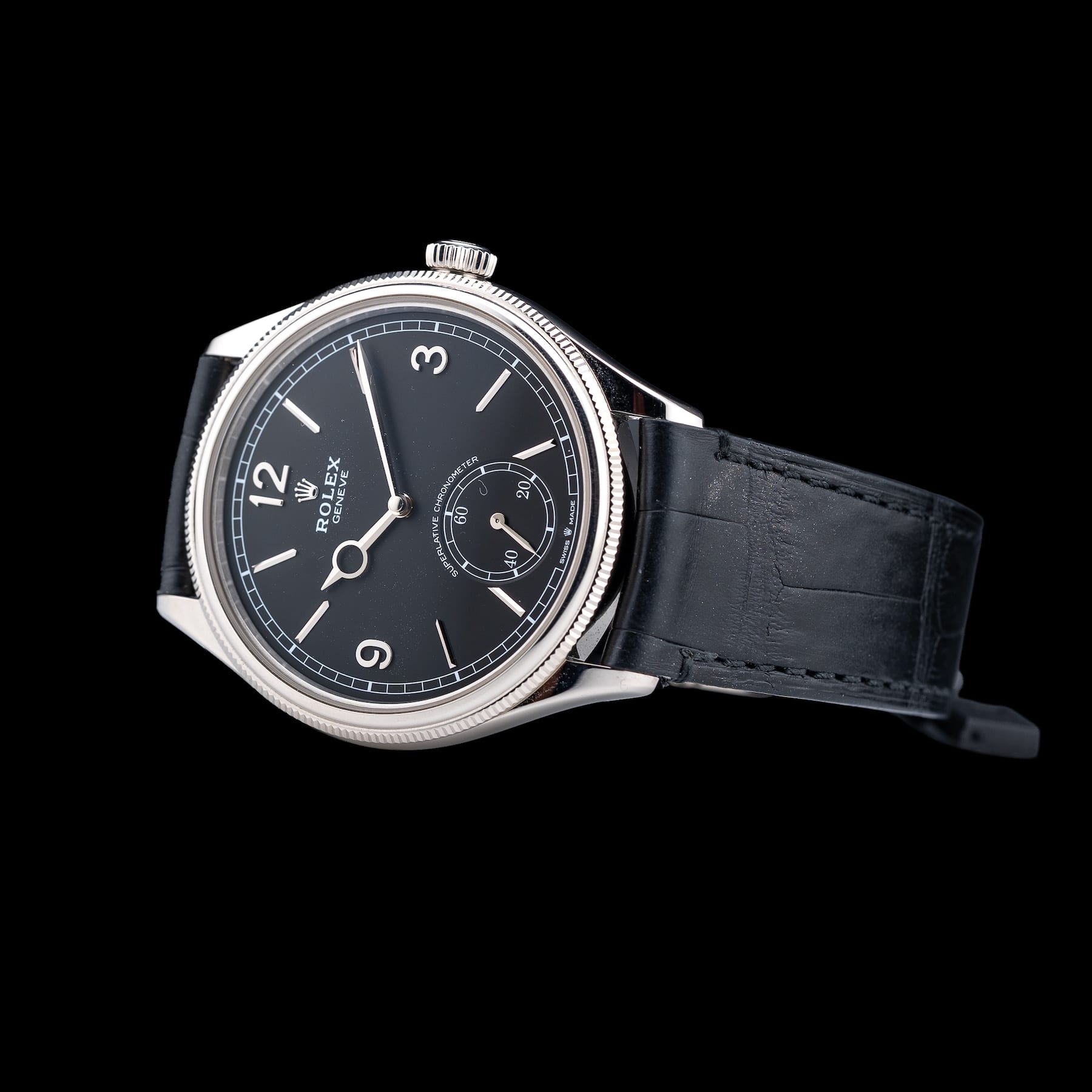 Rolex M52509-0001 Pertetual 1908 18K White Gold Black Dial