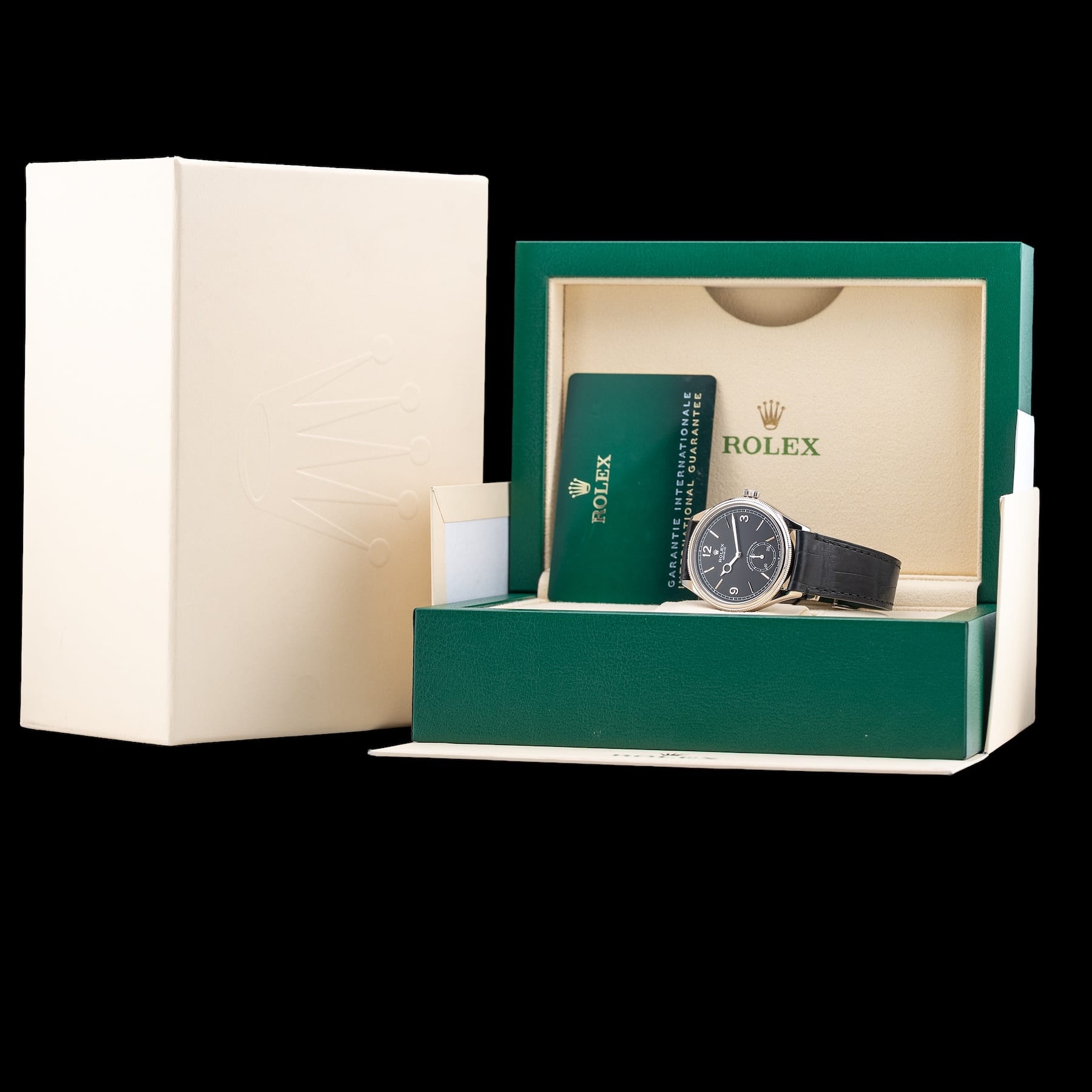 Rolex M52509-0001 Pertetual 1908 18K White Gold Black Dial