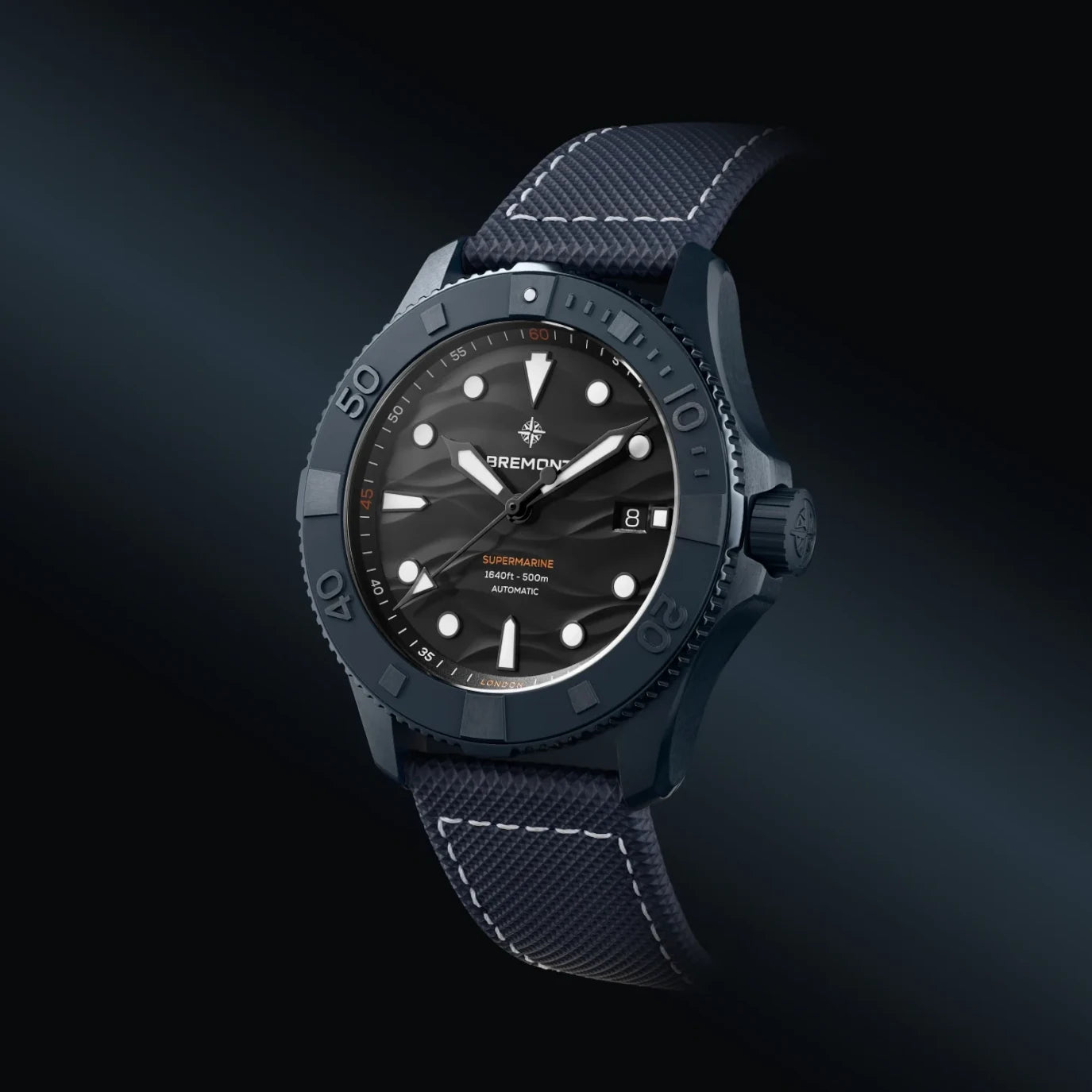 Bremont Supermarine Full Ceramic Deep Blue Leather Strap