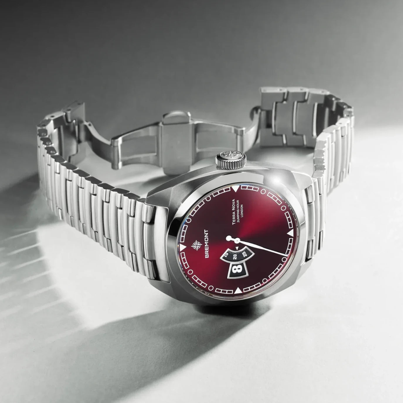 Bremont TN40-JH-SS-BG-B Terra Nova Jumping Hour Burgundy on Bracelet
