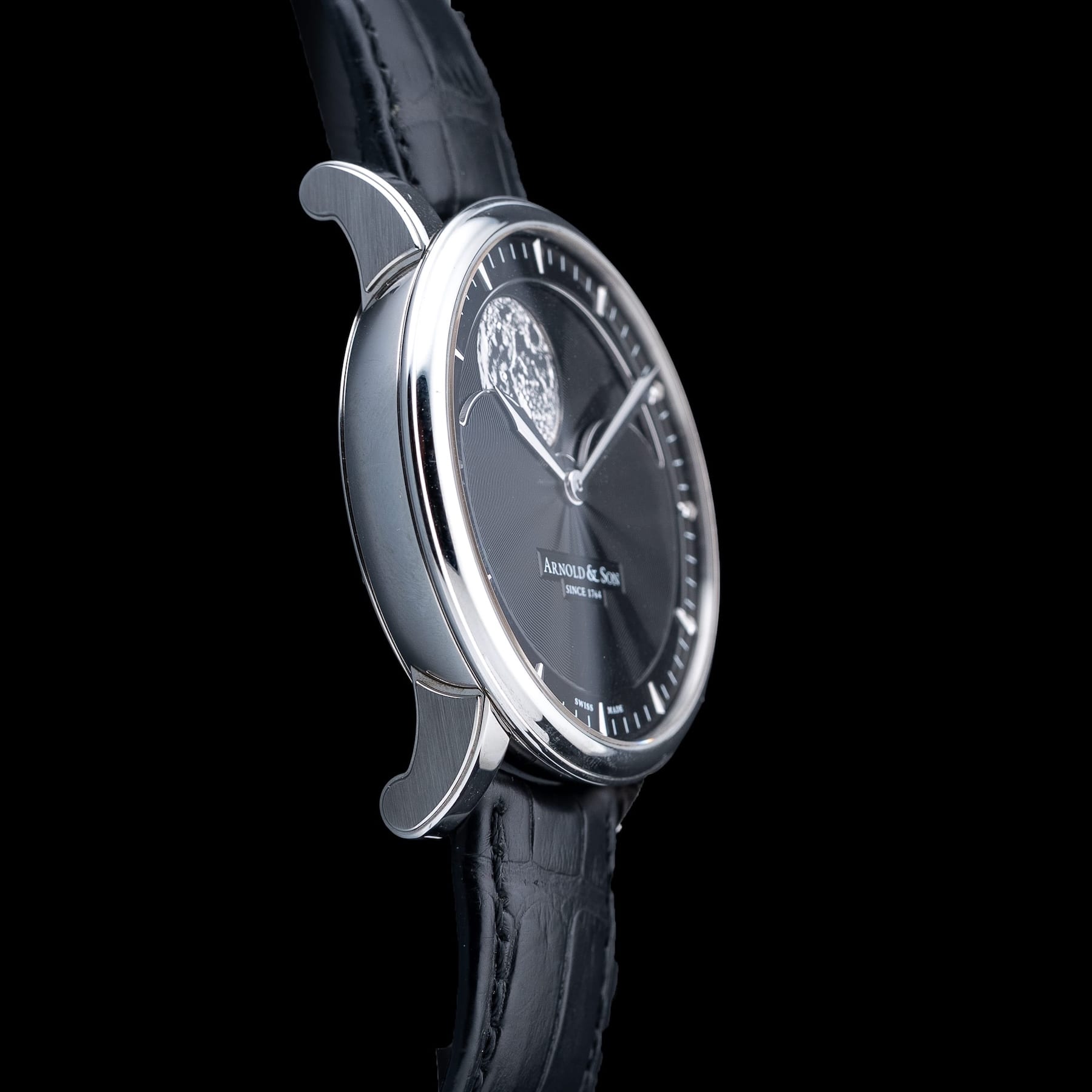 Arnold & Son HM Perpetual Moon Stainless Steel 1GLAS.B01A.C122S