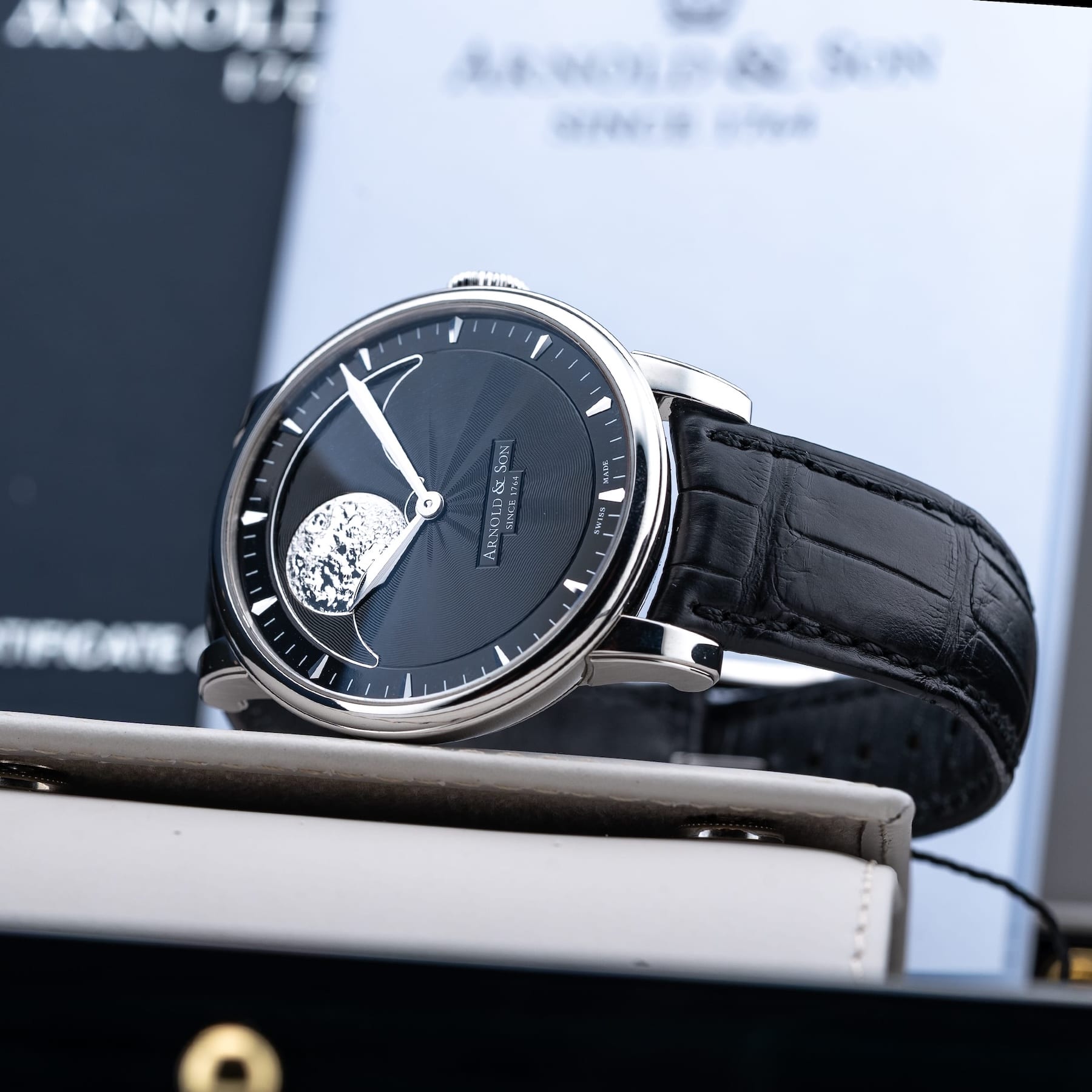 Arnold & Son HM Perpetual Moon Stainless Steel 1GLAS.B01A.C122S