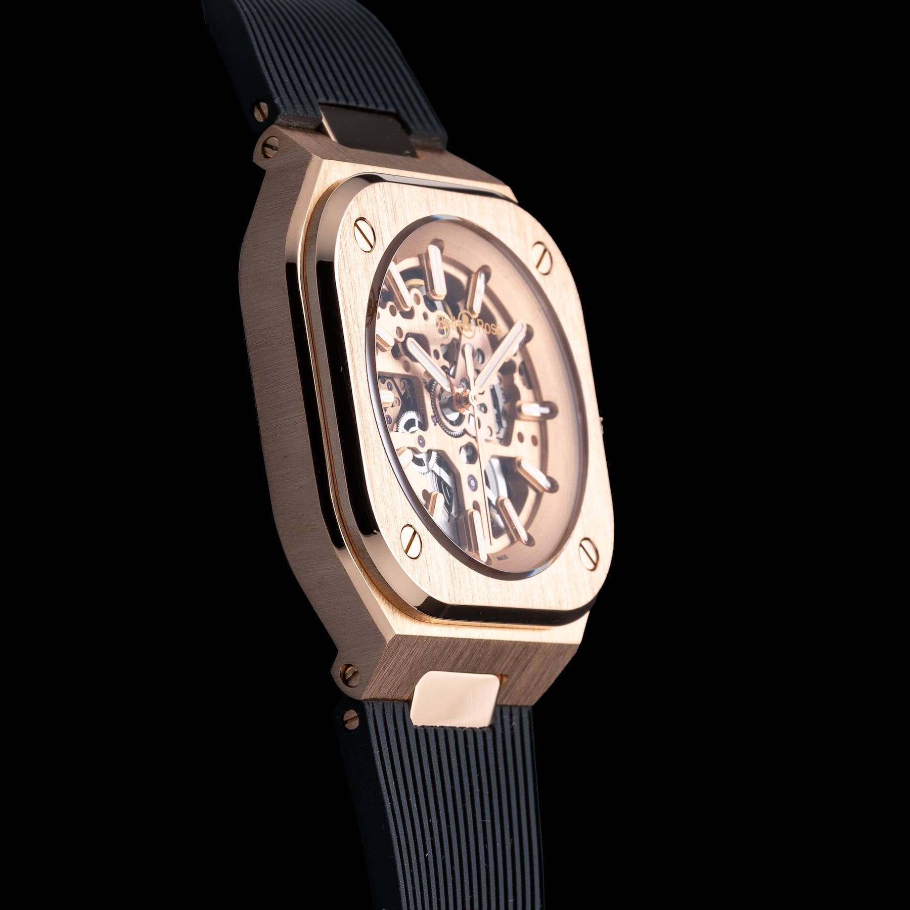 Bell & Ross BR 05 Skeleton Gold on Strap BR05A-PG-SK-PG/SRB