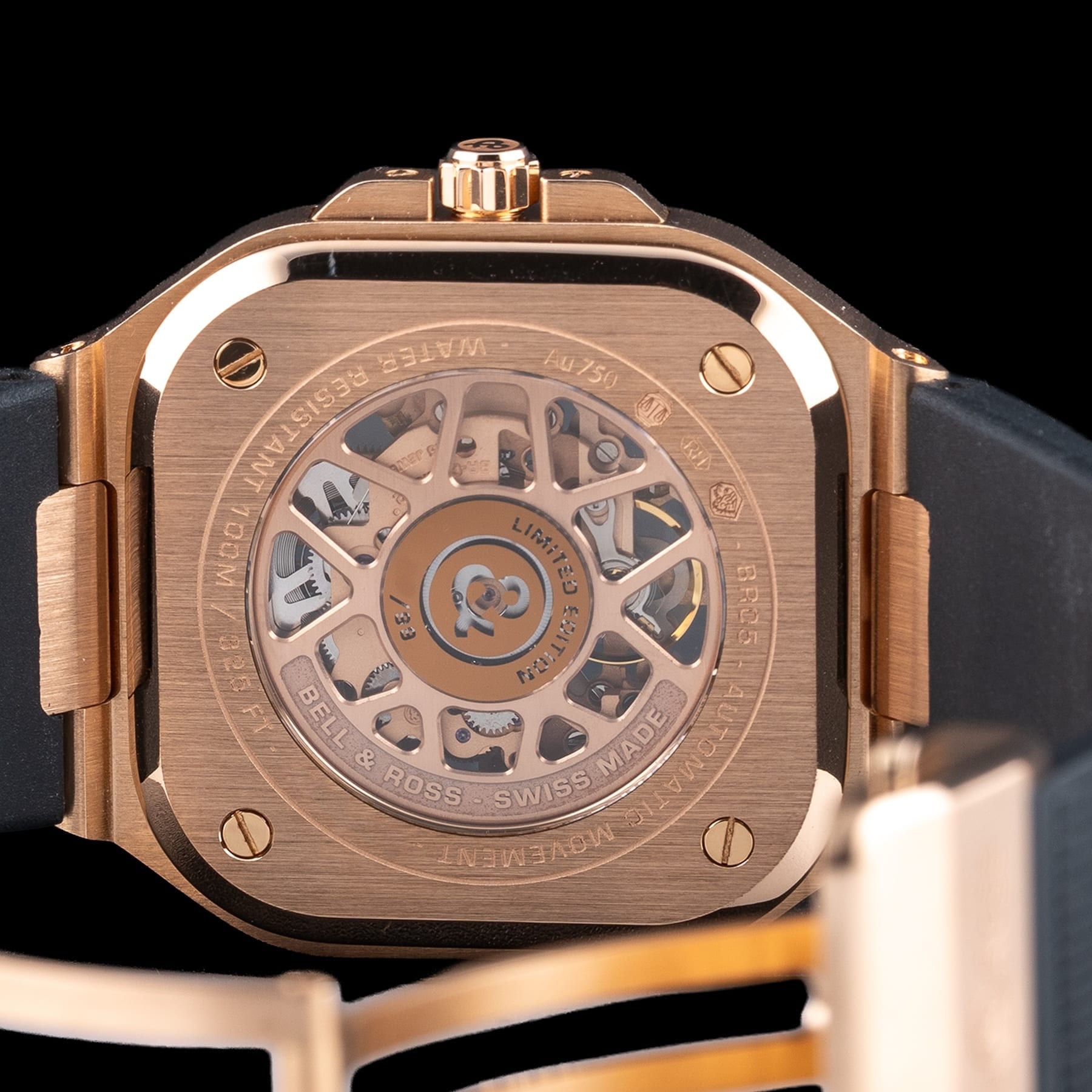 Bell & Ross BR 05 Skeleton Gold on Strap BR05A-PG-SK-PG/SRB