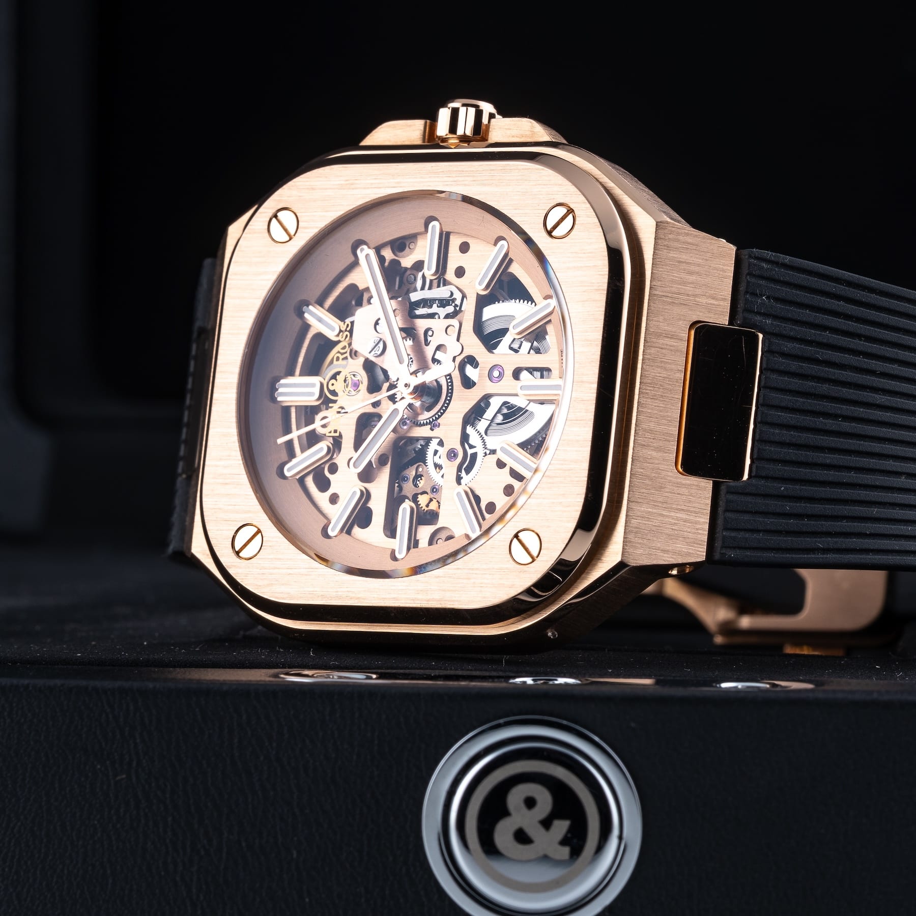 Bell & Ross BR 05 Skeleton Gold on Strap BR05A-PG-SK-PG/SRB