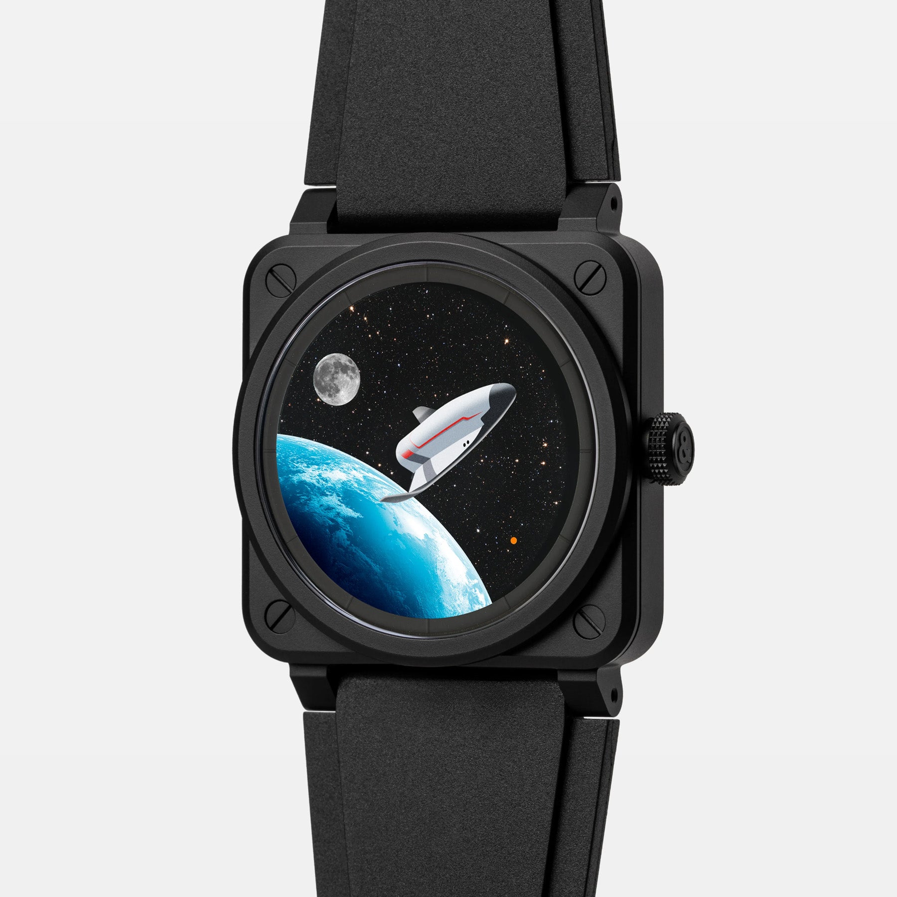Bell & Ross BR03 Space Mission Ceramic on Rubber Strap BR03A-SPM-CE/SRB